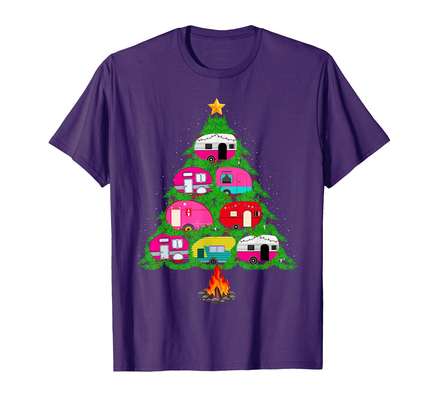Xmas Family Outdoor Camping Christmas Tree Pajamas T-Shirt