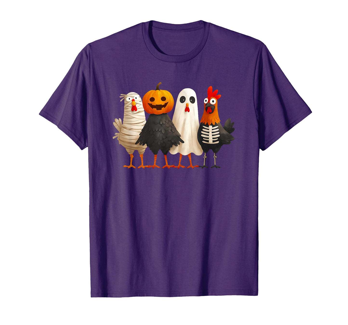Chicken Mummy Pumpkin Ghost Halloween Costume T-Shirt