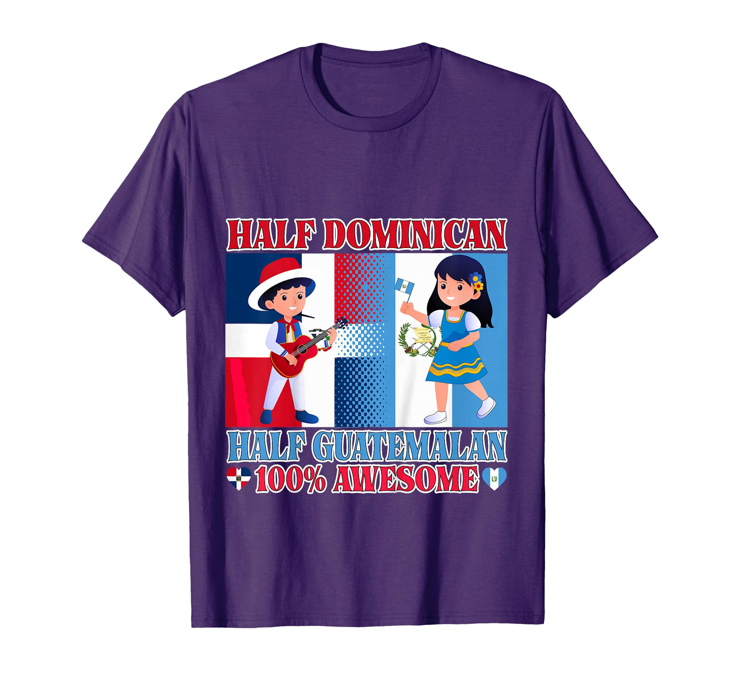 Half Guatemalan Half Dominican Republic Flag Toddler Girls T-Shirt