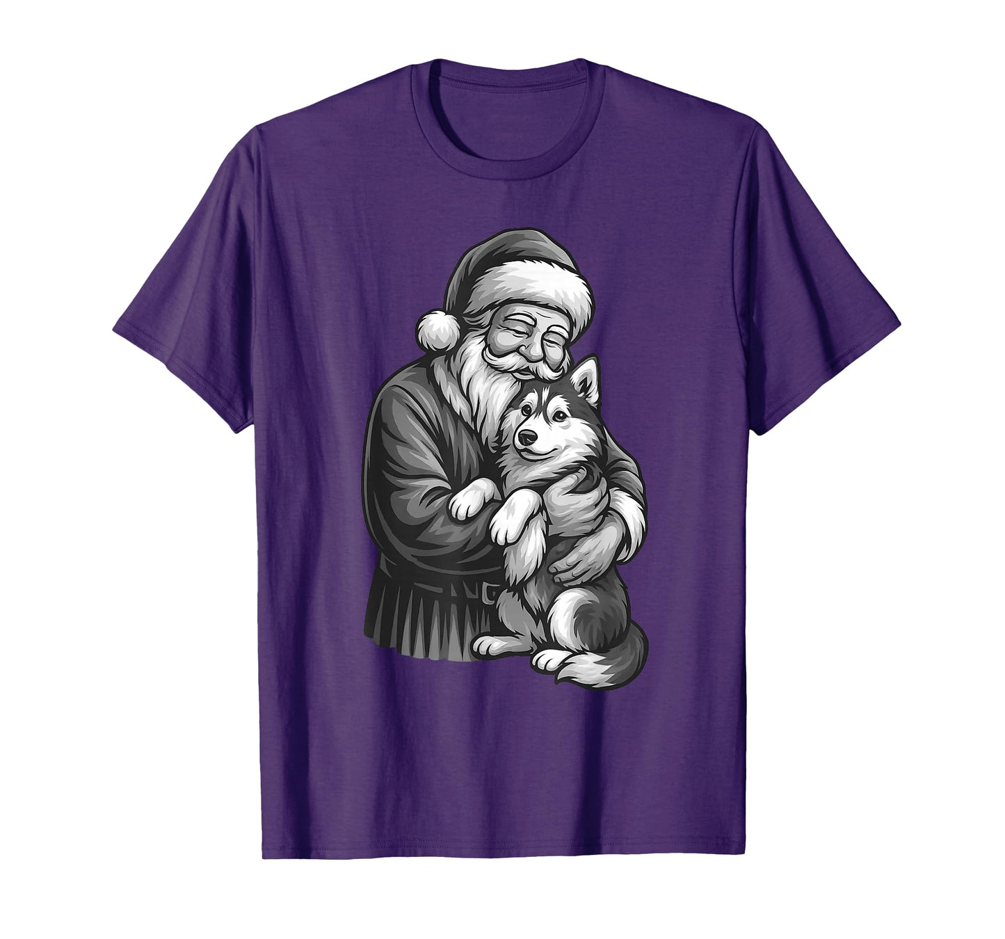 Husky Santa Claus Christmas Dog Lover T-Shirt