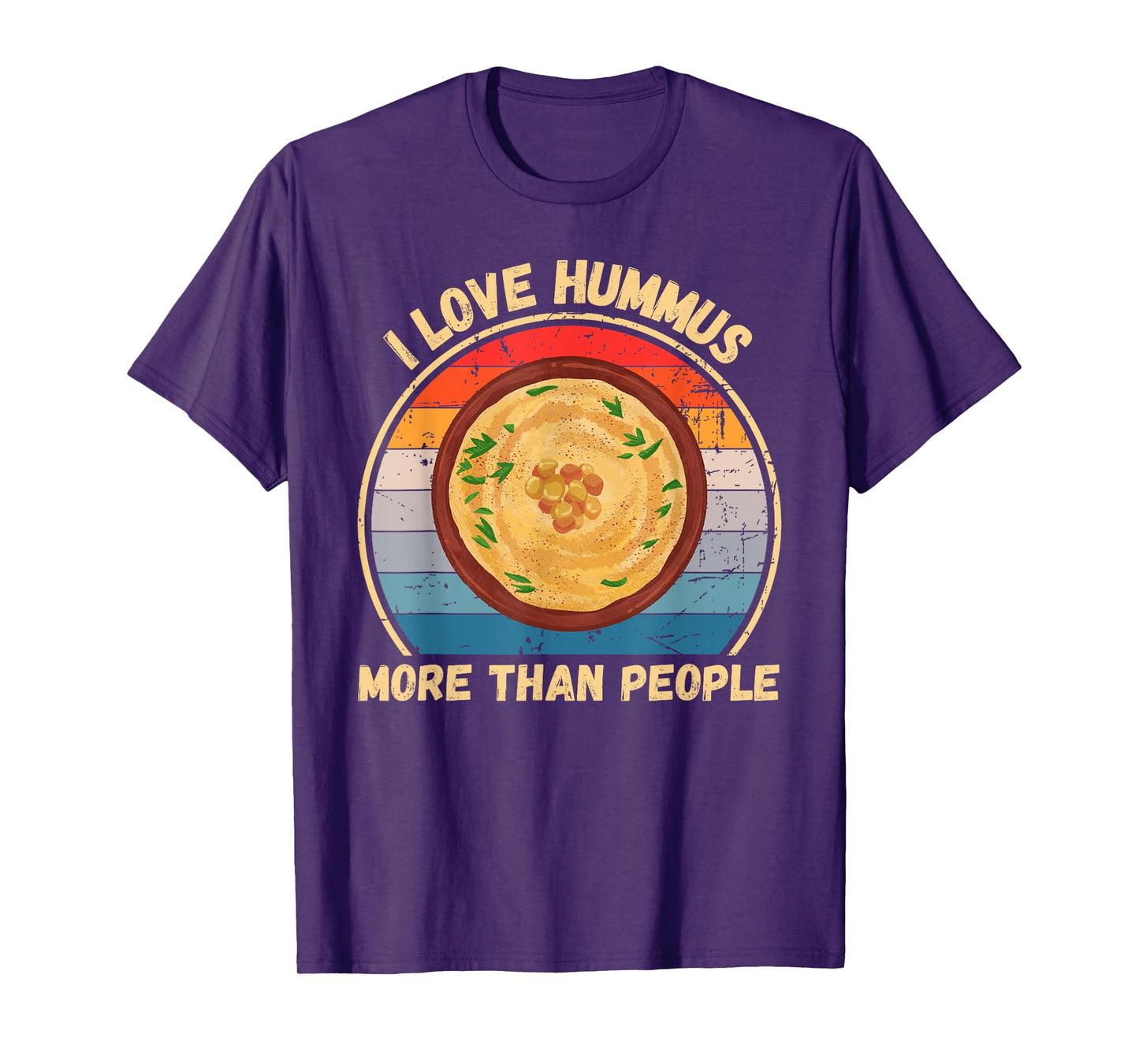 Vintage I Love Hummus More Than People Hummus Food Lover T-Shirt