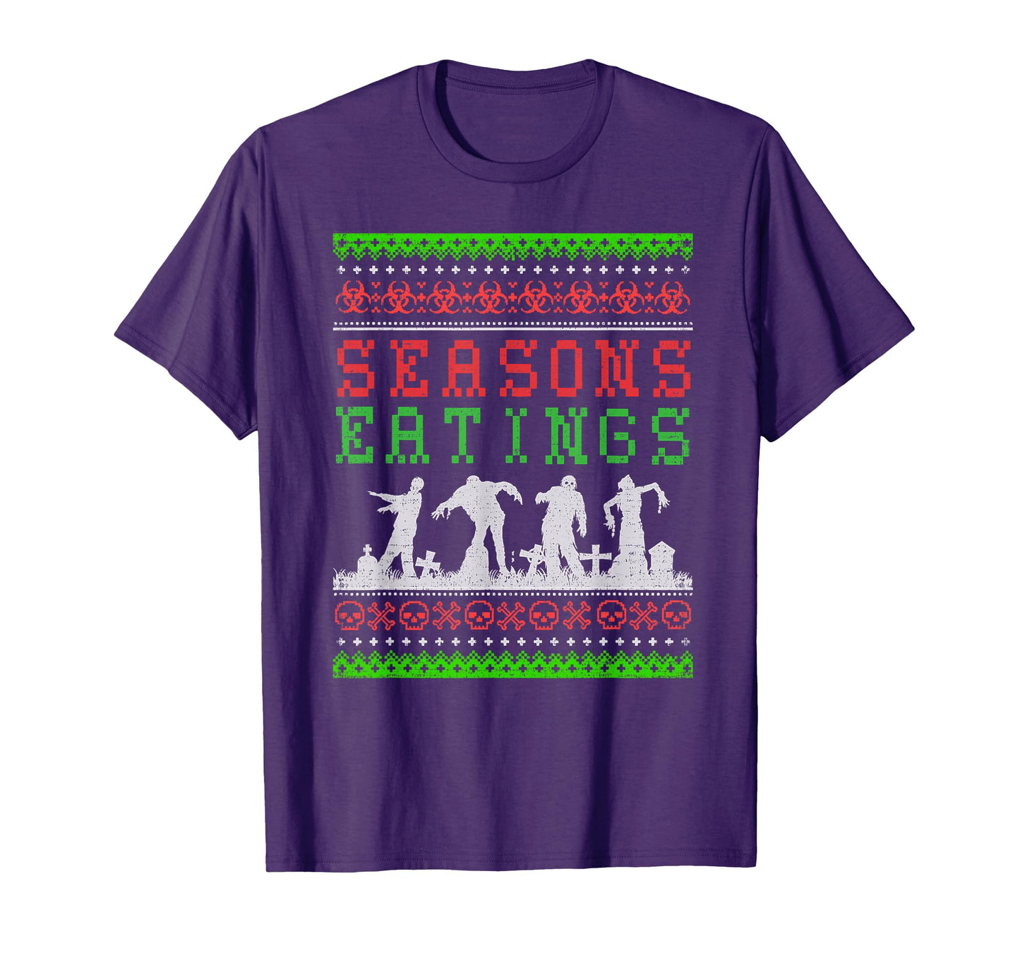 Funny SEASONS EATINGS Zombie Ugly Christmas Sweater T-Shirt T-Shirt