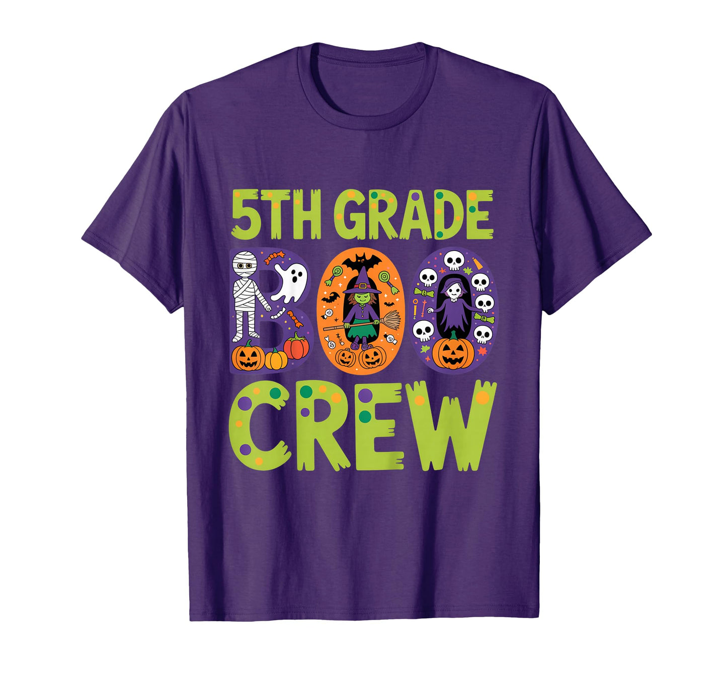 5th Grade Boo Crew Halloween Outfit for Students Spooky T-Shirt