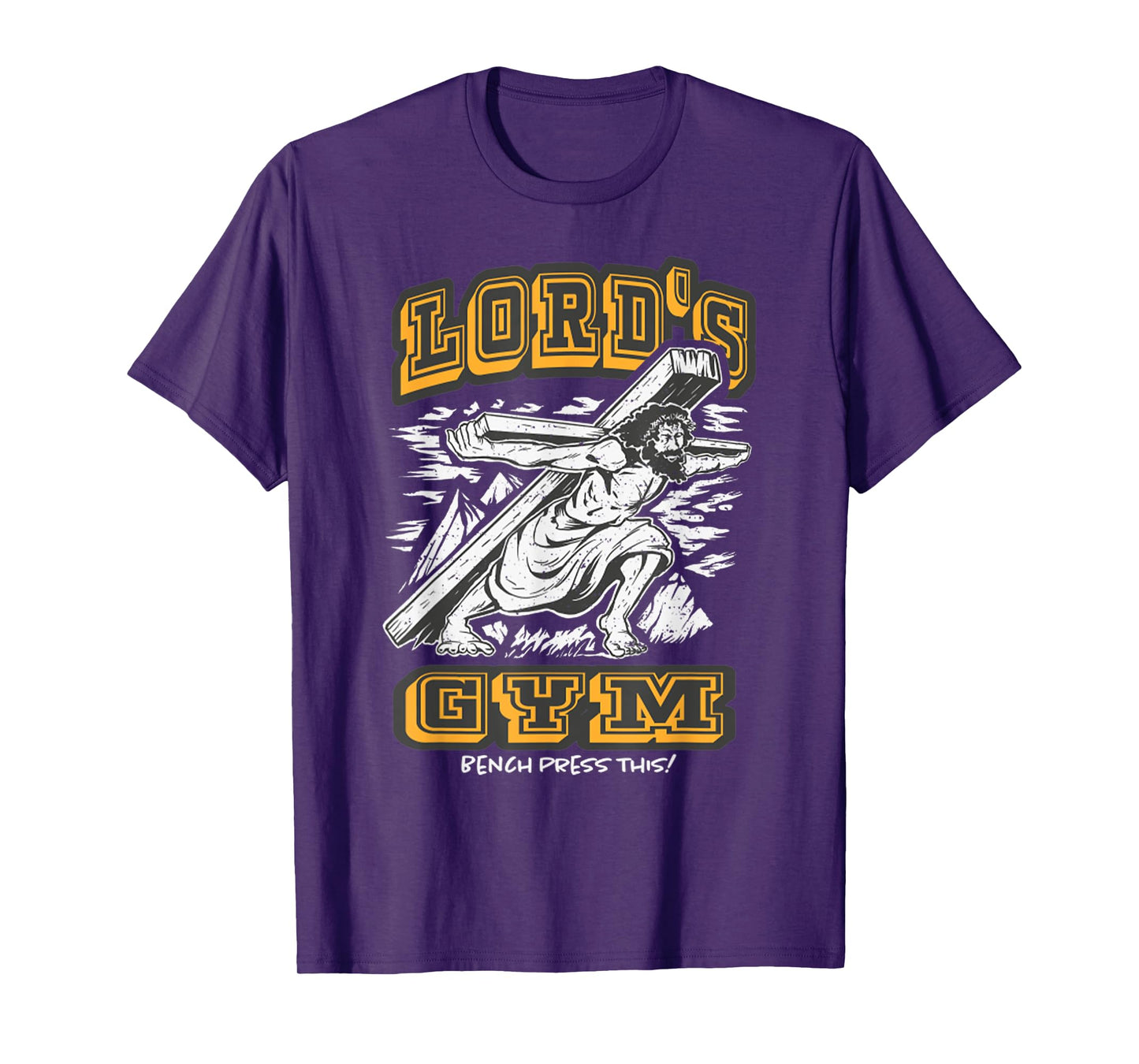 Vintage Jesus Lord's Gym Bench Press This! Motivational T-Shirt