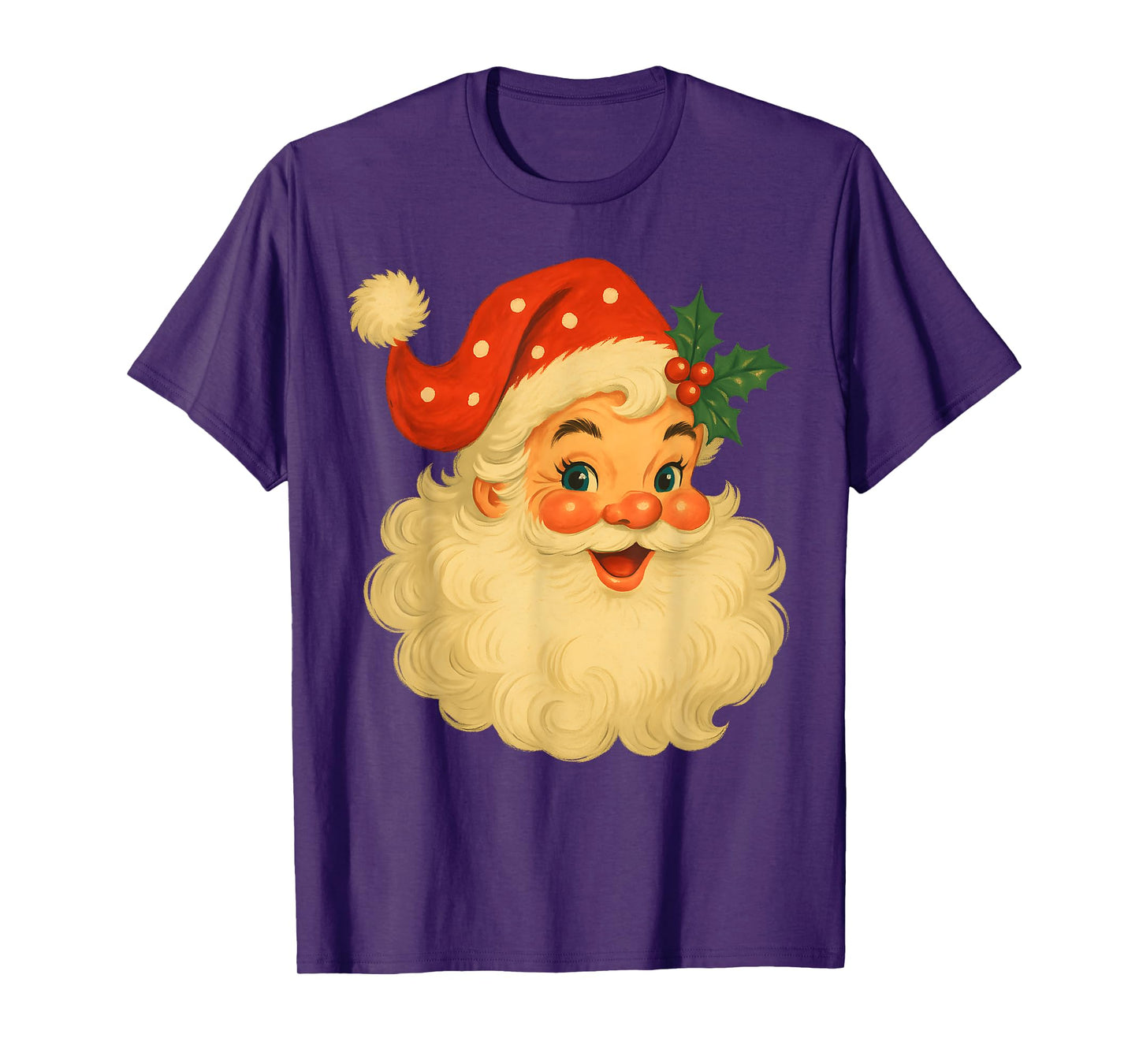 Vintage Santa Claus Merry Christmas Men Women Candy Cane T-Shirt