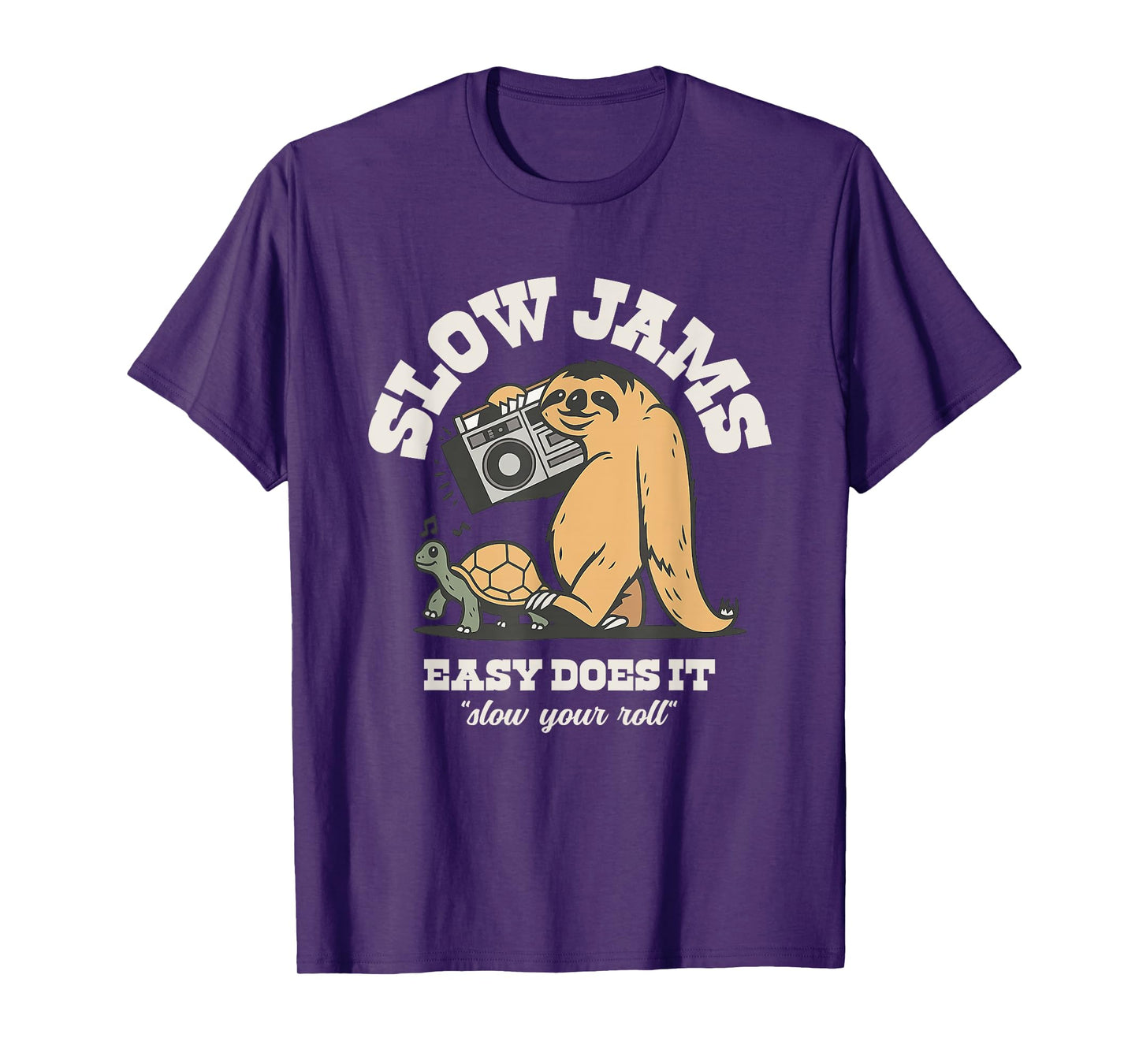 Slow Jams Funny Sloth Turtle Retro T-Shirt