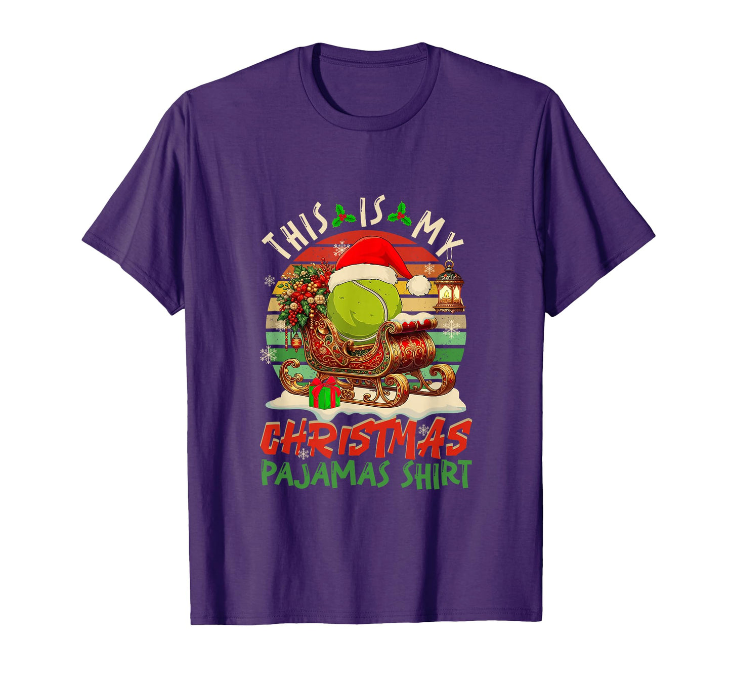 Vintage Retro My Christmas Pajama Shirt Tennis Player T-Shirt