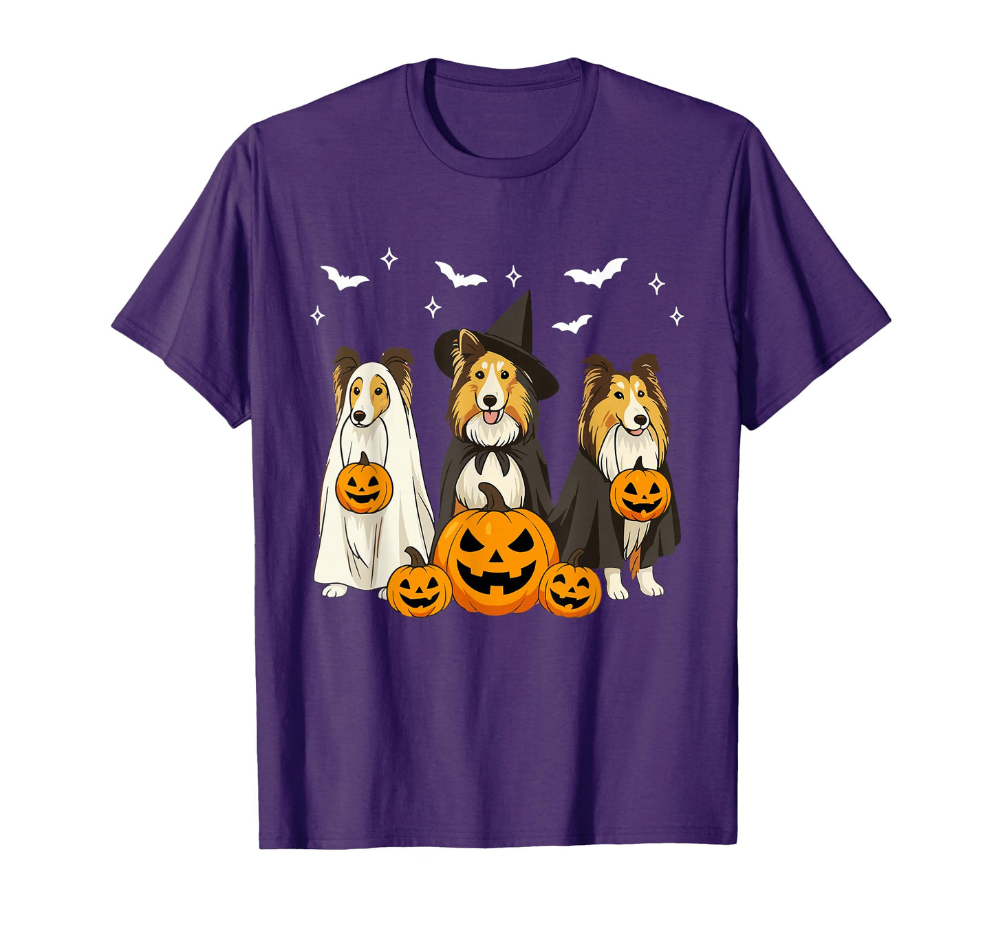 Witch Collie Halloween Ghost Collie Dog Mom Ghost Dog Lover T-Shirt