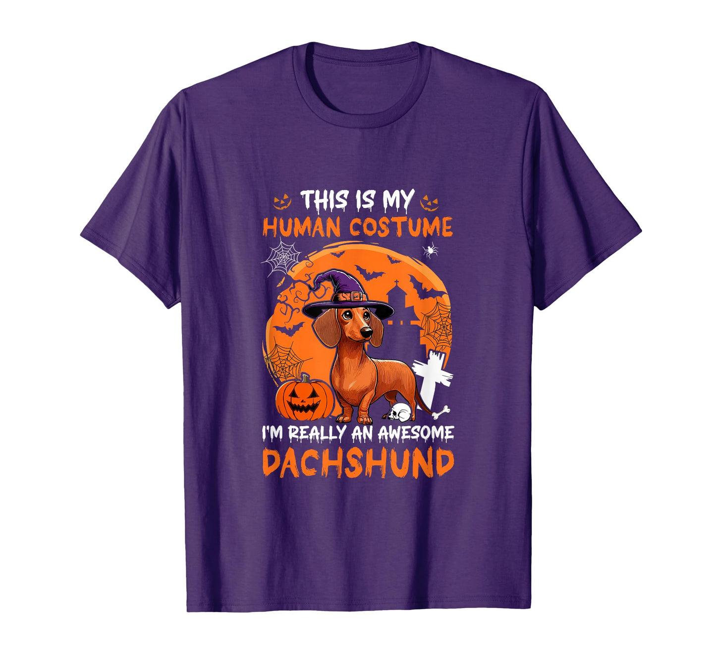 Human Costume Proud Awesome Dachshund Halloween Dog Owner T-Shirt