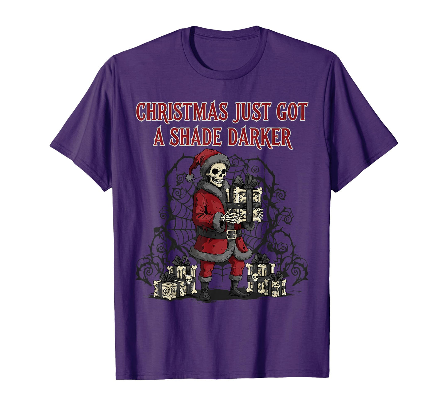 Gothic Academia Christmas Skeleton Gothmas T-Shirt