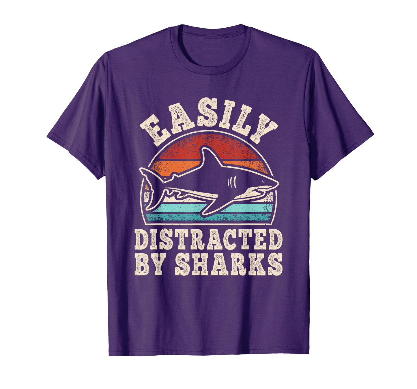 Easily Distracted by Sharks Retro Ocean Animals Men Women T-Shirt