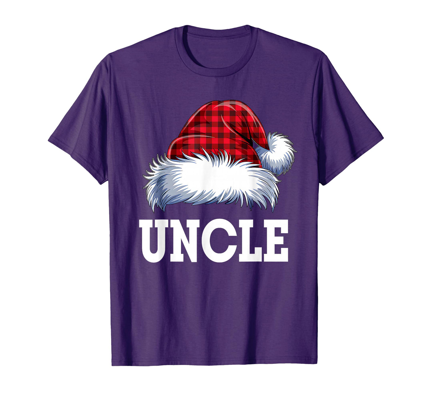 Uncle Santa Red Plaid Christmas Family Matching Pajamas Xmas T-Shirt