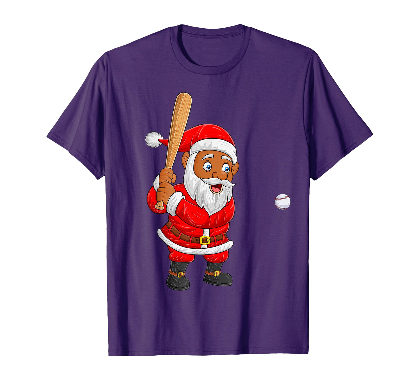 Funny Baseball Player Santa Christmas Pajamas Xmas Boys Kids T-Shirt