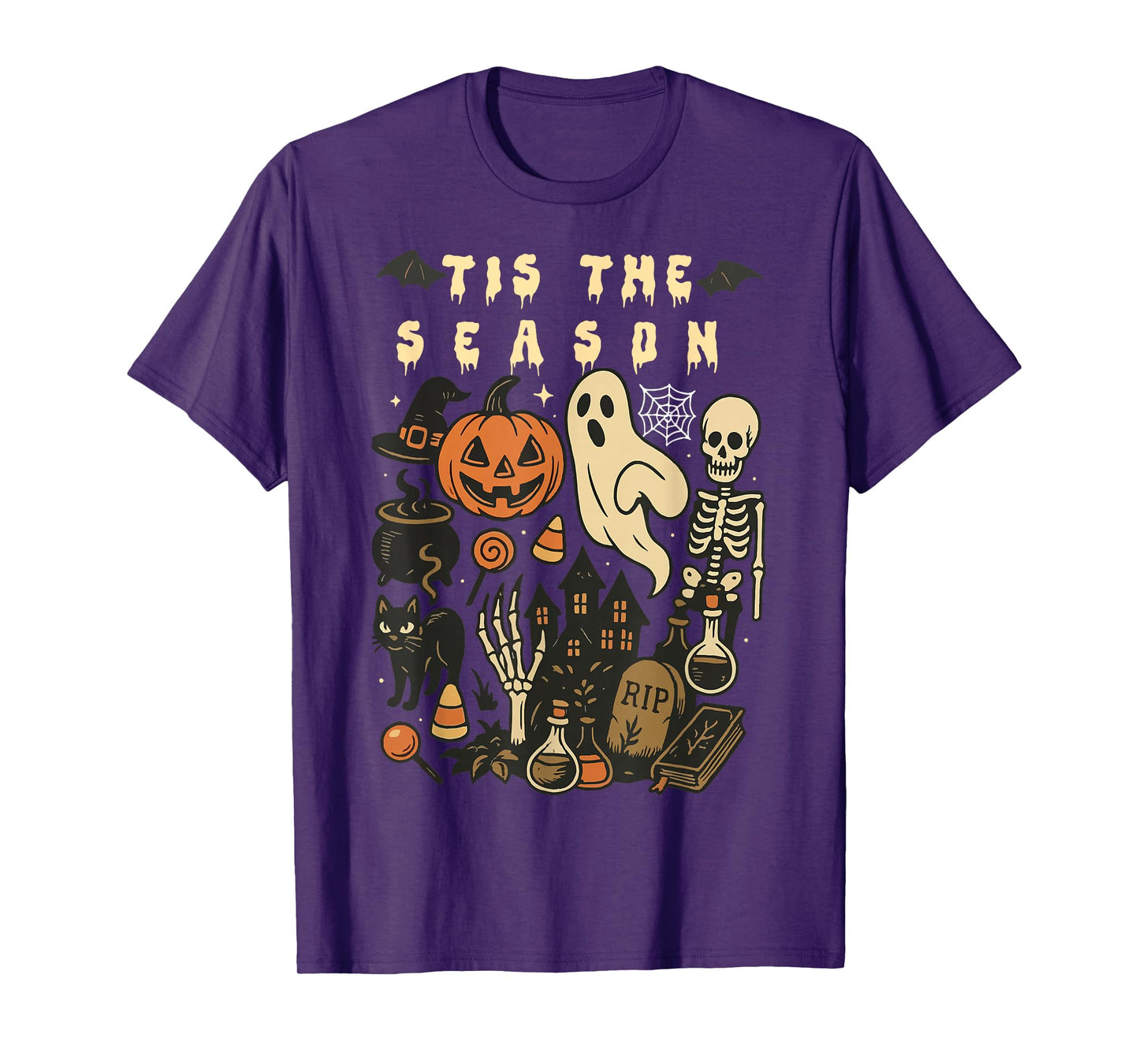 Halloween Vibes Spooky Season Pumpkin Witch Tis The Season T-Shirt