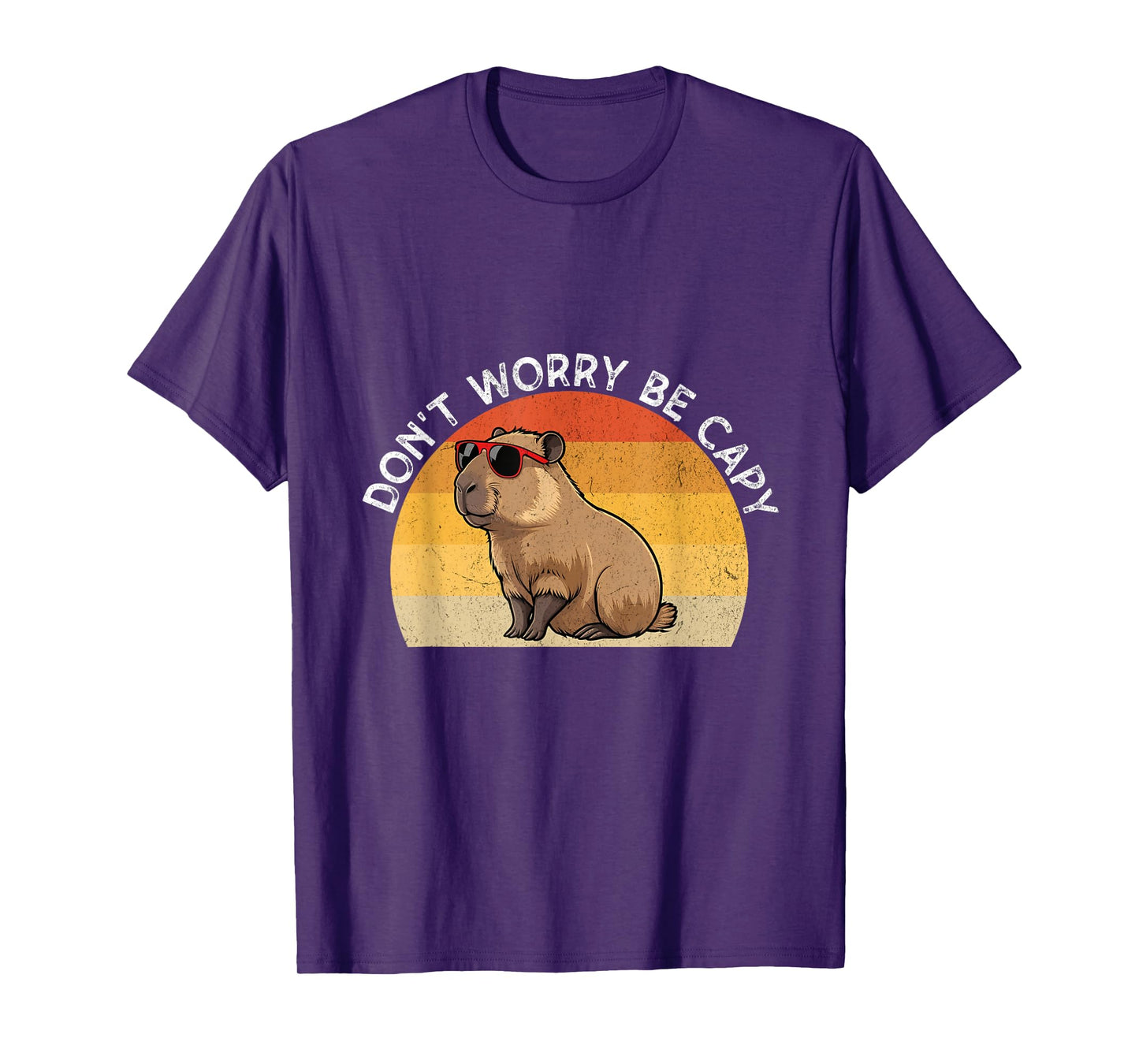 Don't Worry Be Capy Retro Capybara T-Shirt