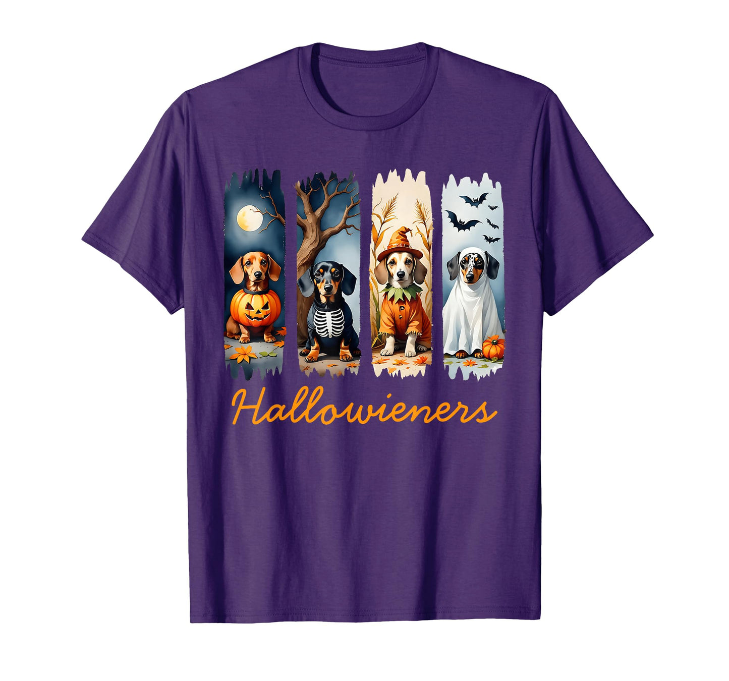 Happy Hallowieners Dachshund Dog Funny Spooky Halloween T-Shirt