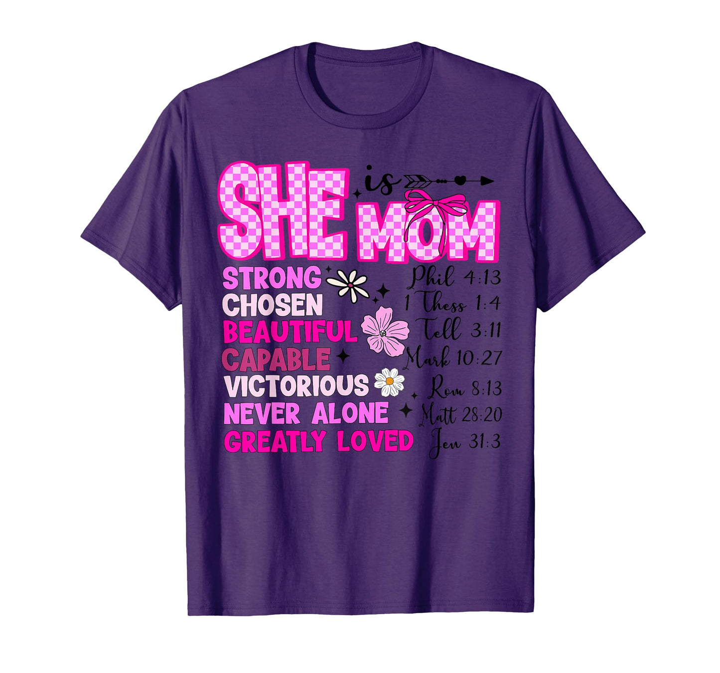 She Is Mom Christian Mother's Day Jesus Mama Religious Women T-Shirt