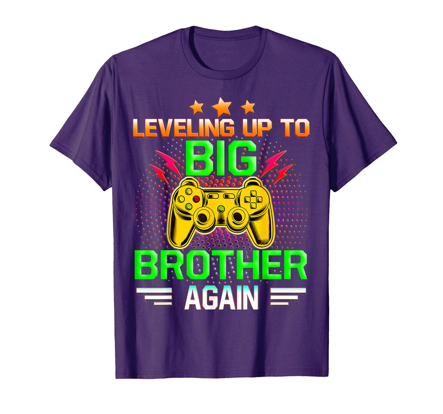 Funny Leveling Up To Big Brother Again Big Bro Gaming Gifts T-Shirt