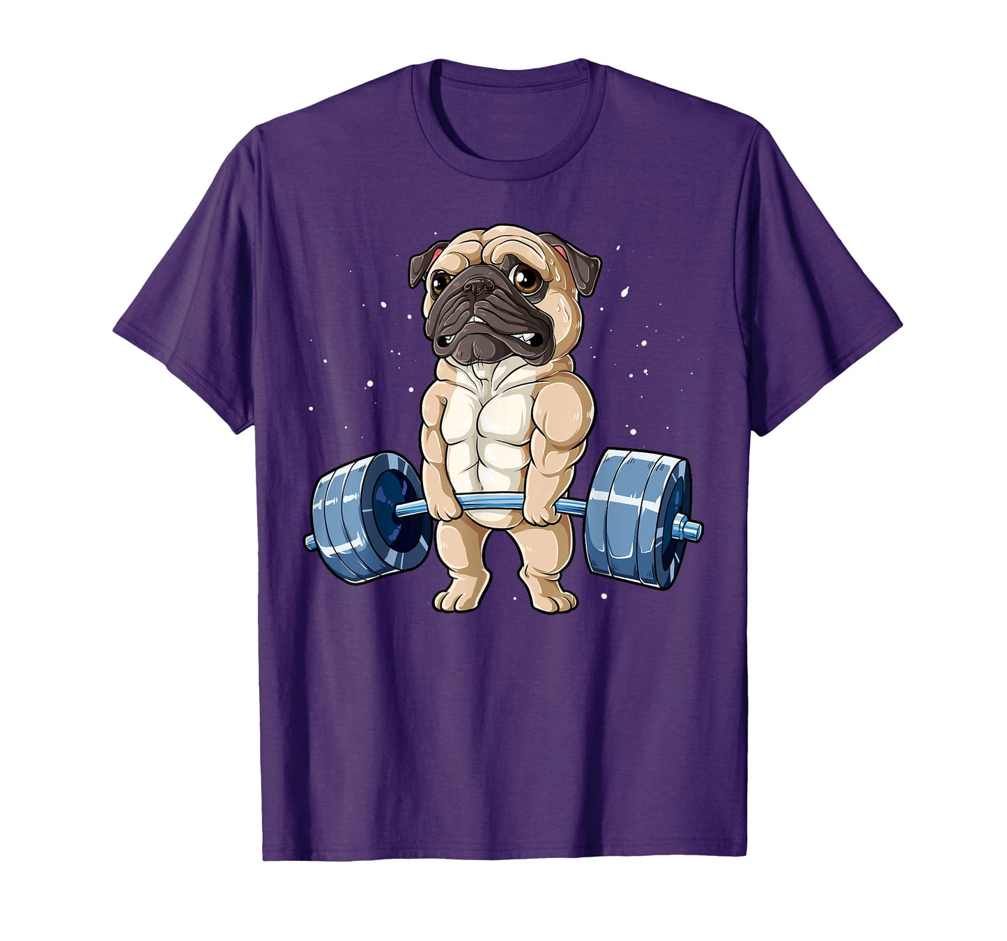 Pug Weightlifting Funny Deadlift Men Fitness Gym Workout Tee T-Shirt