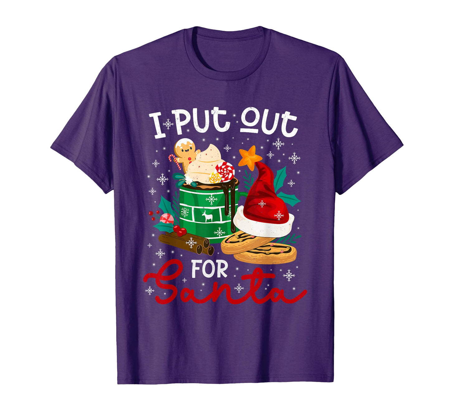 I Put Out for Santa Christmas Cookie Coffee Latte Men Women T-Shirt