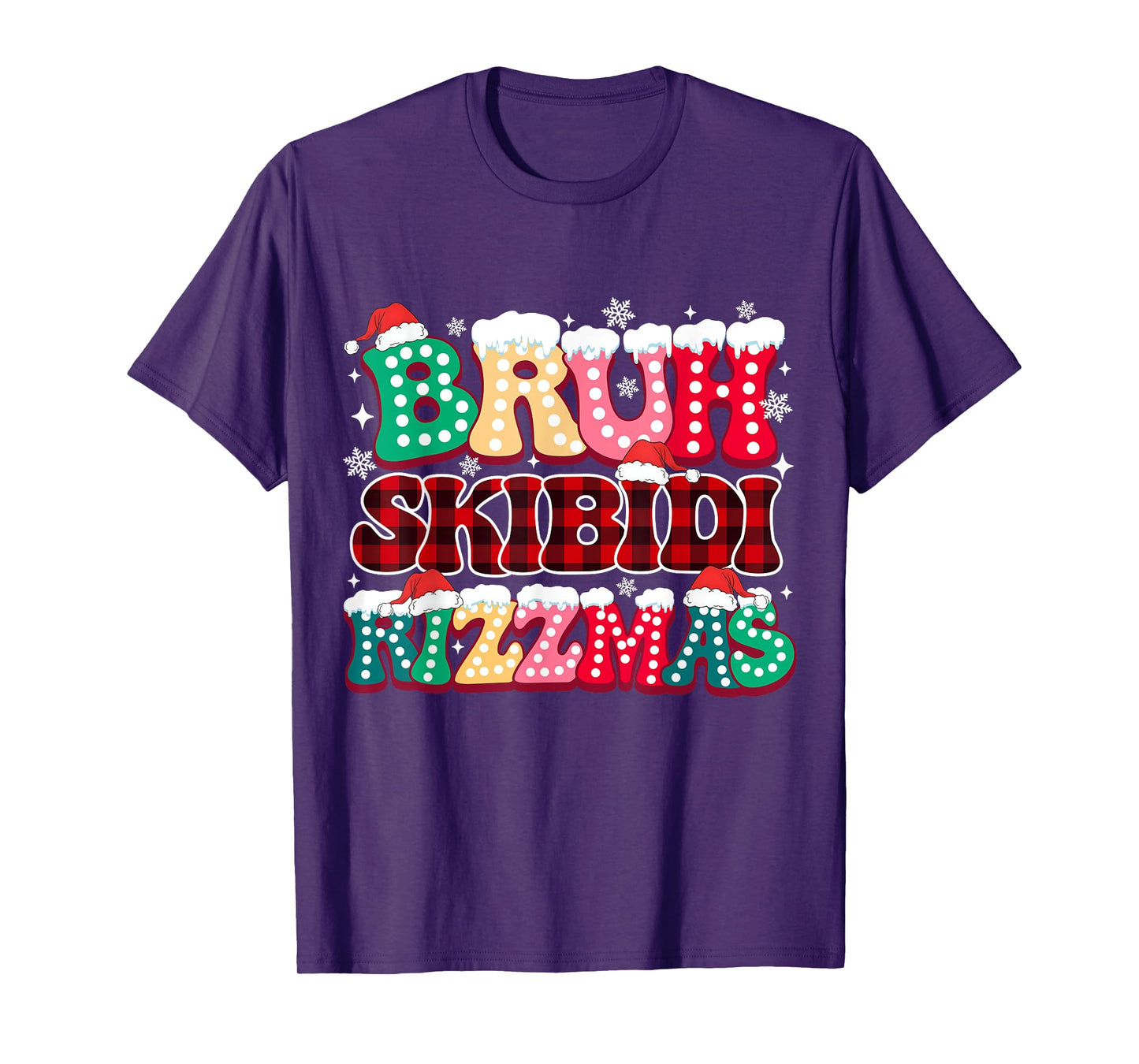Funny Slang Meme Bruh Skibidi Rizzmas Unhinged Christmas T-Shirt