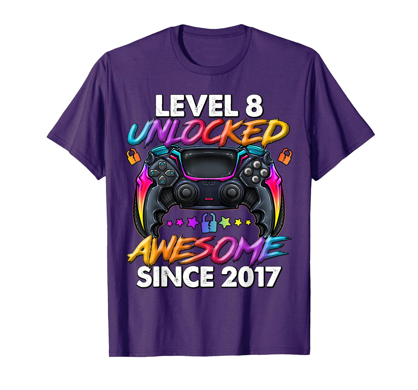 Level 8 Unlocked 8 Year Old Gifts Boys 8th Birthday Boy T-Shirt