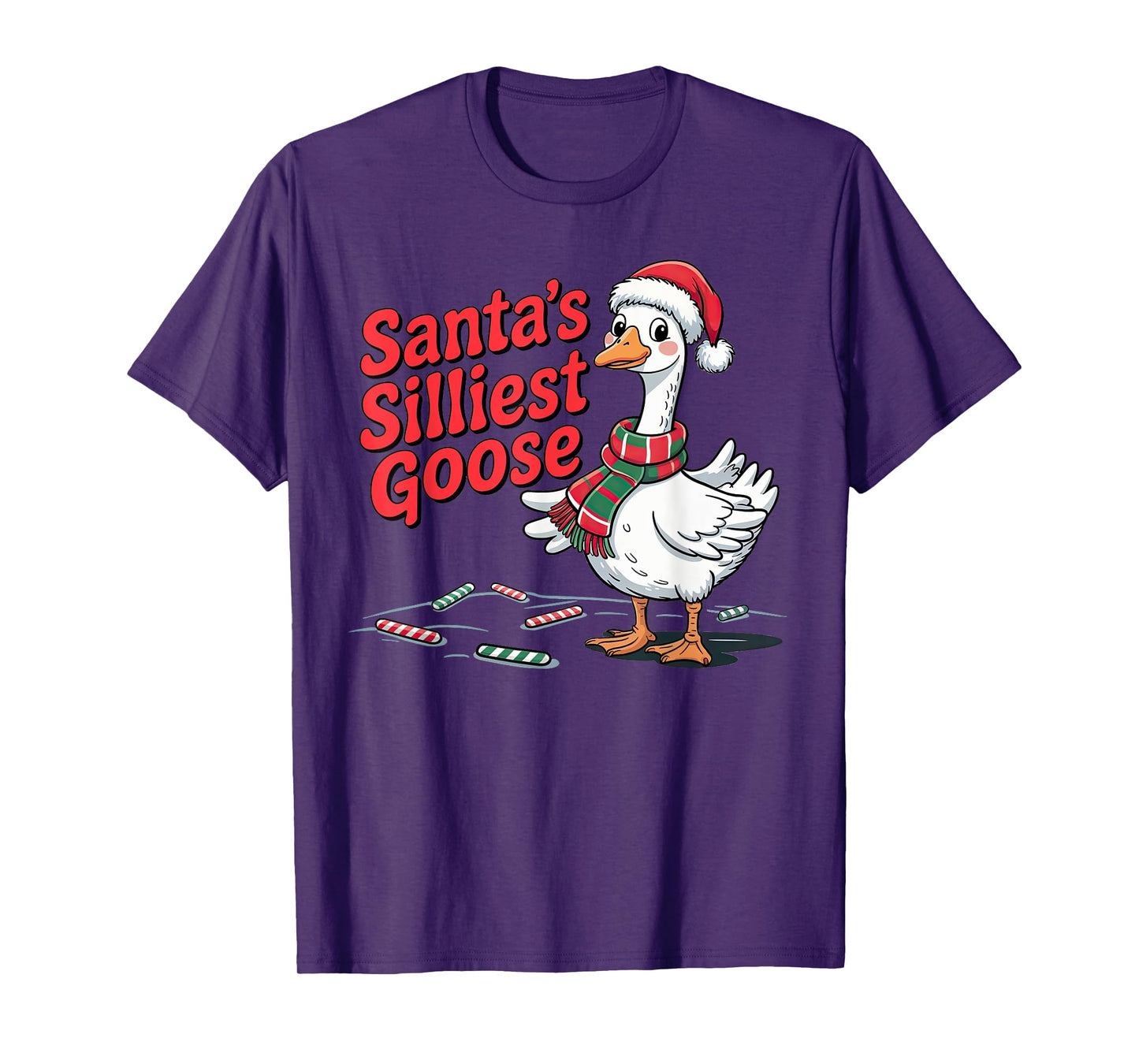 Santa's Silliest Goose Funny Christmas Holiday Silly Family T-Shirt