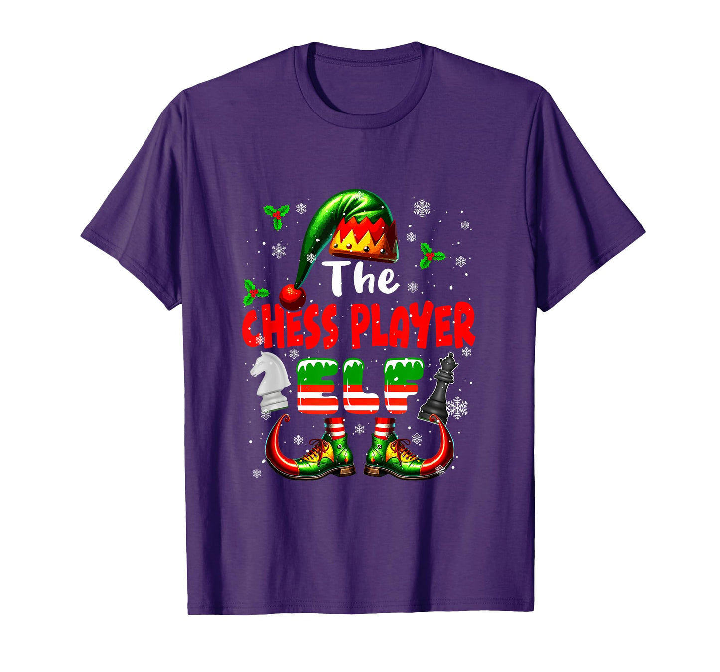 The Chess Player Player Elf Christmas Job Team Funny Parties T-Shirt