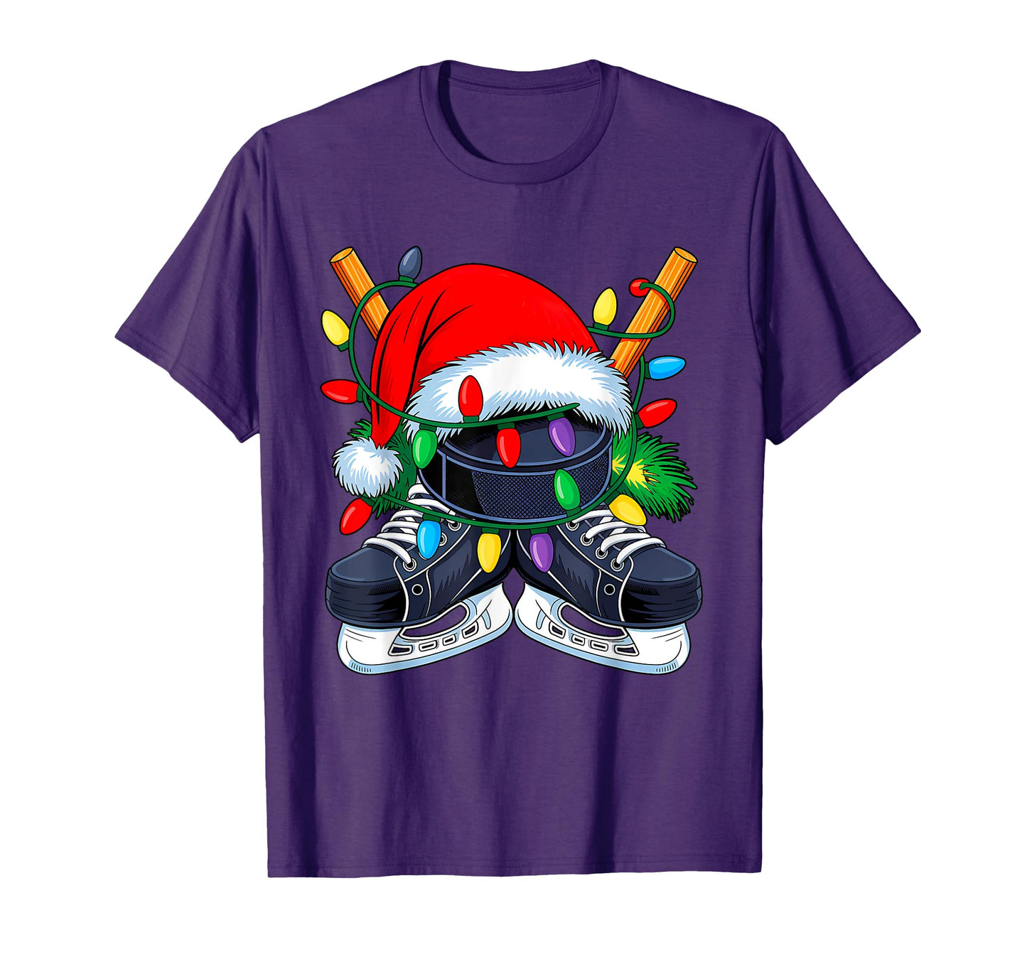 Christmas Hockey Xmas Santa Sports Hat Mens Womens Kids T-Shirt
