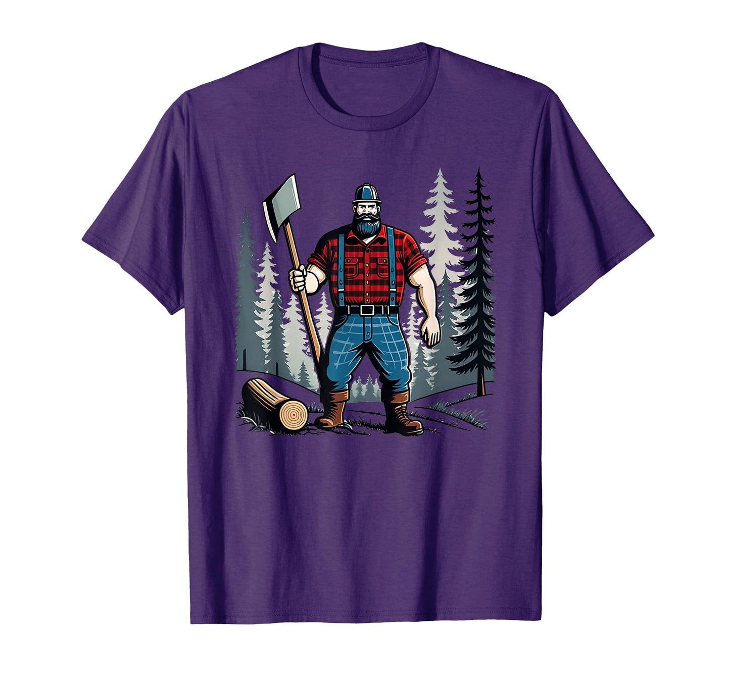 American Lumberjack Folk Hero Paul Bunyan Chopping Wood in The Forest Unisex T-Shirt