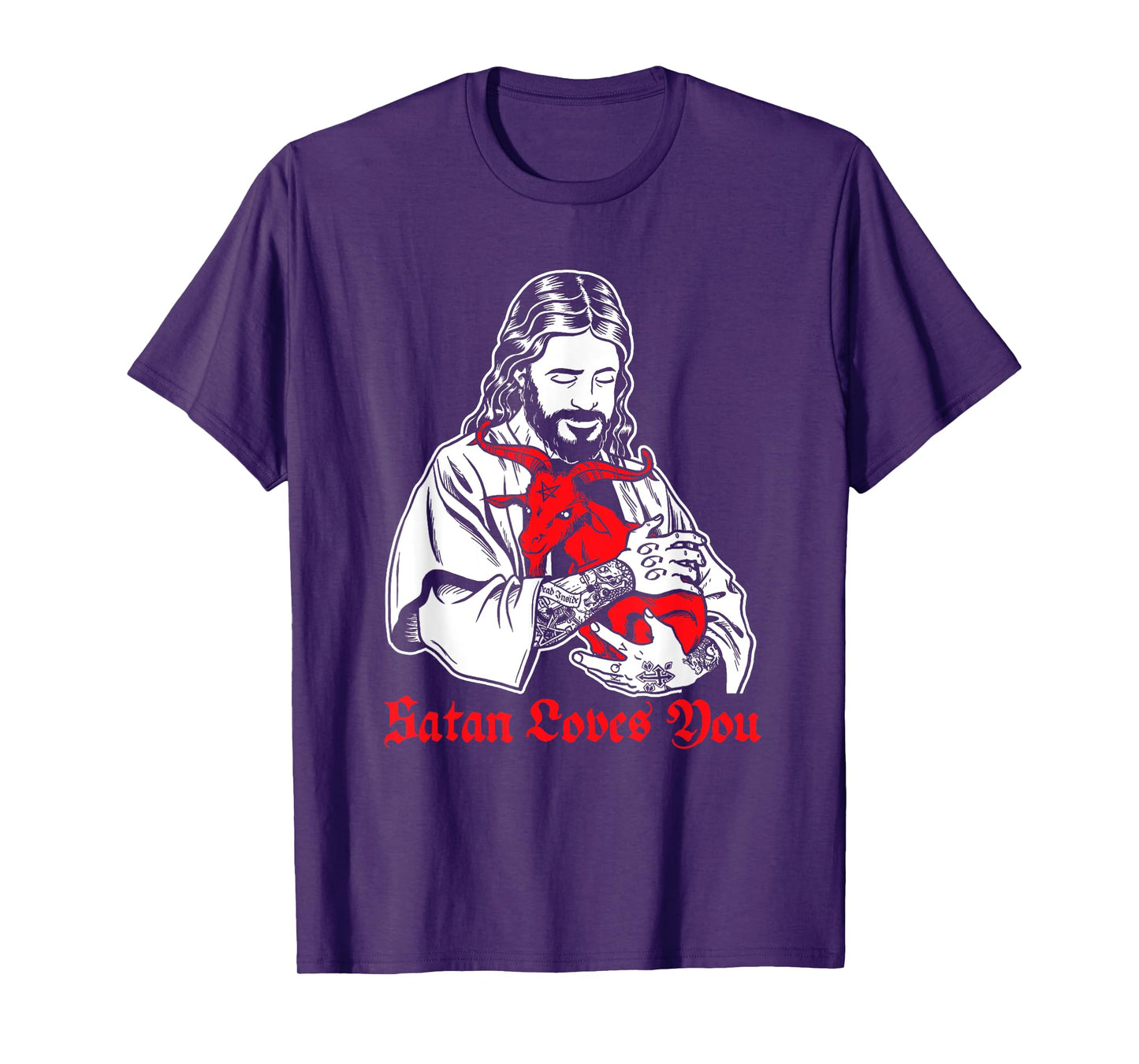 Satan Loves You and Jesus Know it T-Shirt Baphomet