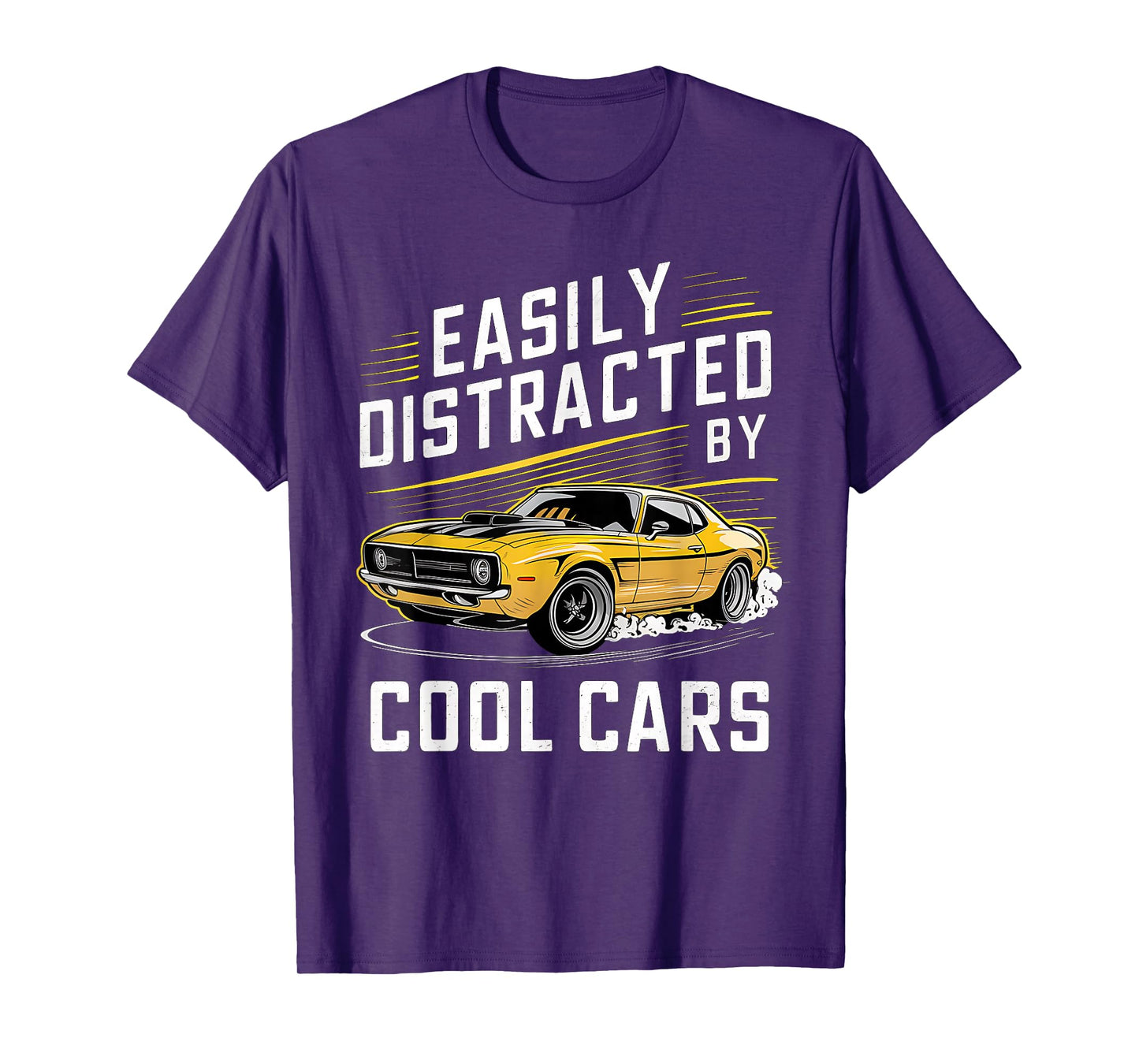Mens Boys Vintage Muscle Car Easily Distracted by Cool Cars T-Shirt
