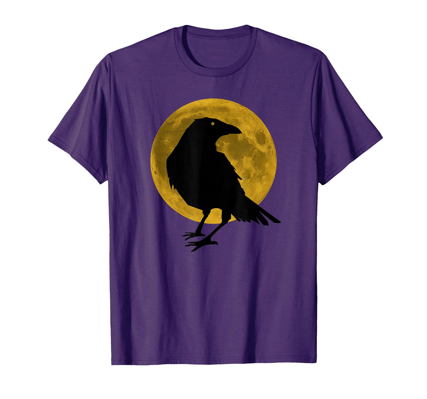 Vintage Black Crow Raven Bird Silhouette Full Harvest Moon T-Shirt