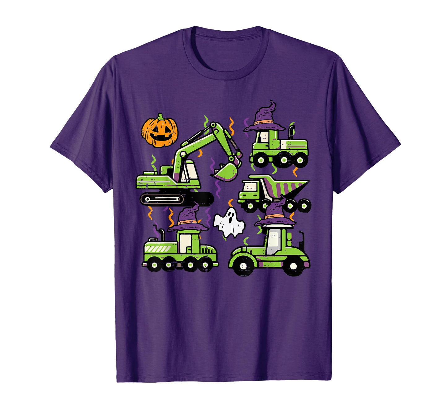 Halloween Construction Excavator Trucks Costume Boys Kids T-Shirt