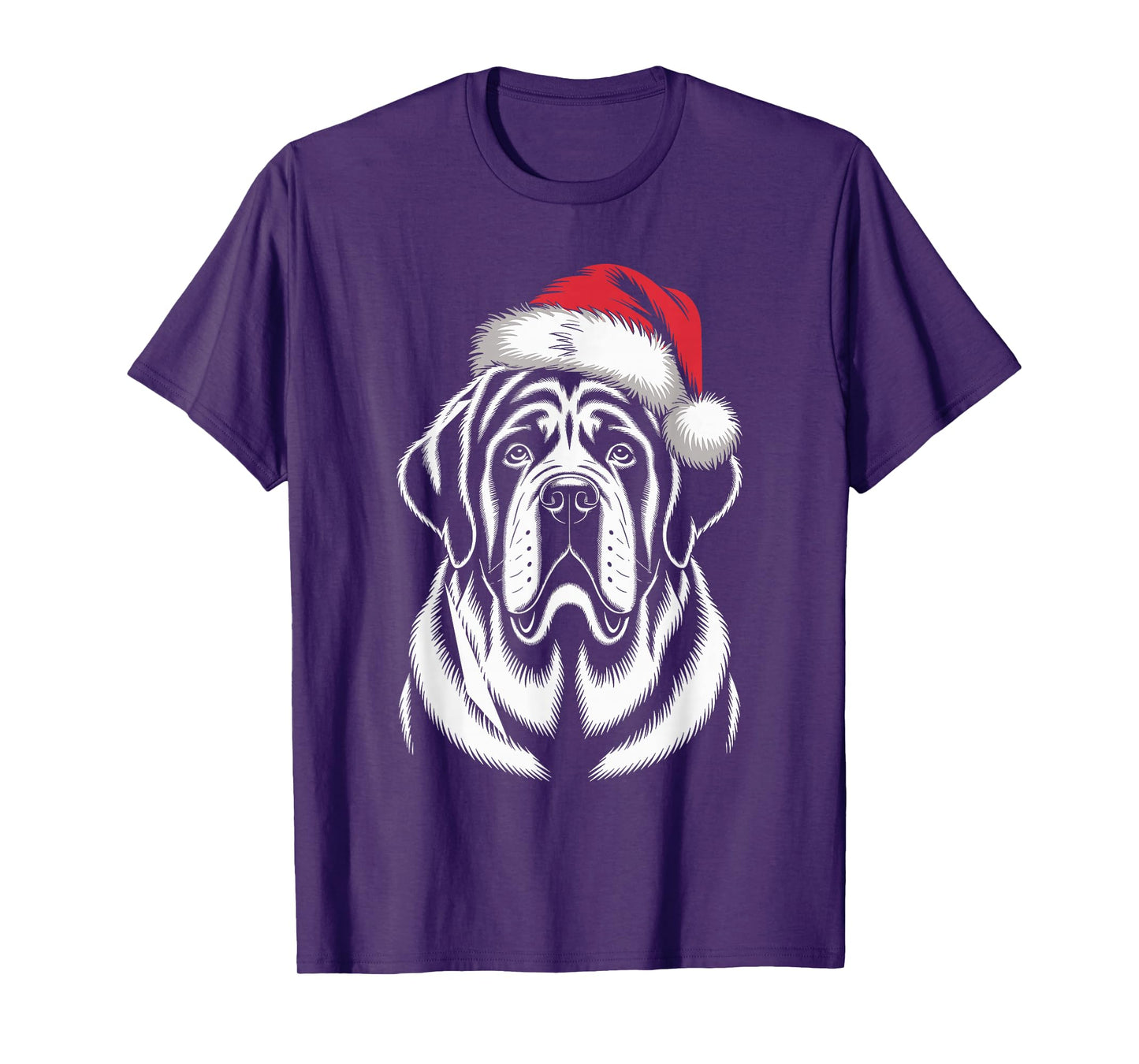 Saint Bernard Dog Santa Hat Christmas Pajama Men Women T-Shirt