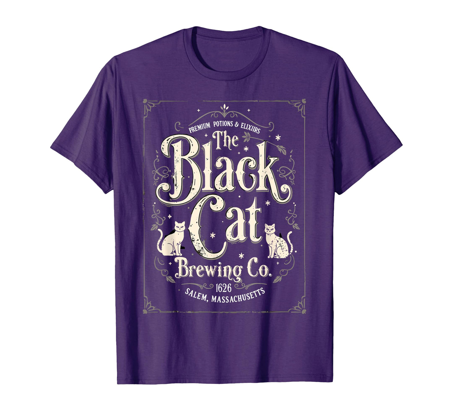 The Black Cat Brewing Co Salem Halloween Cat Lover Cats Joke T-Shirt