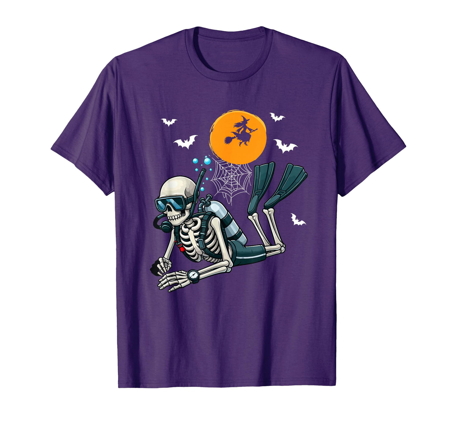Skeleton Scuba Diving Halloween Costume Sports Lover Family T-Shirt