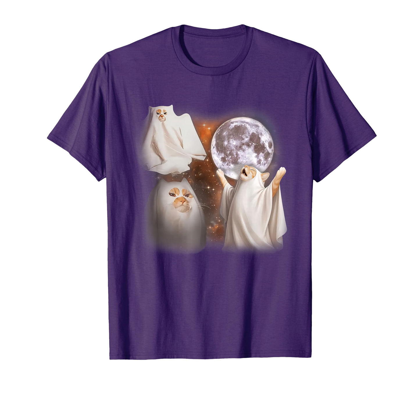 Ghost Cat Meme Gen Z Funny Halloween Men Women Kids T-Shirt