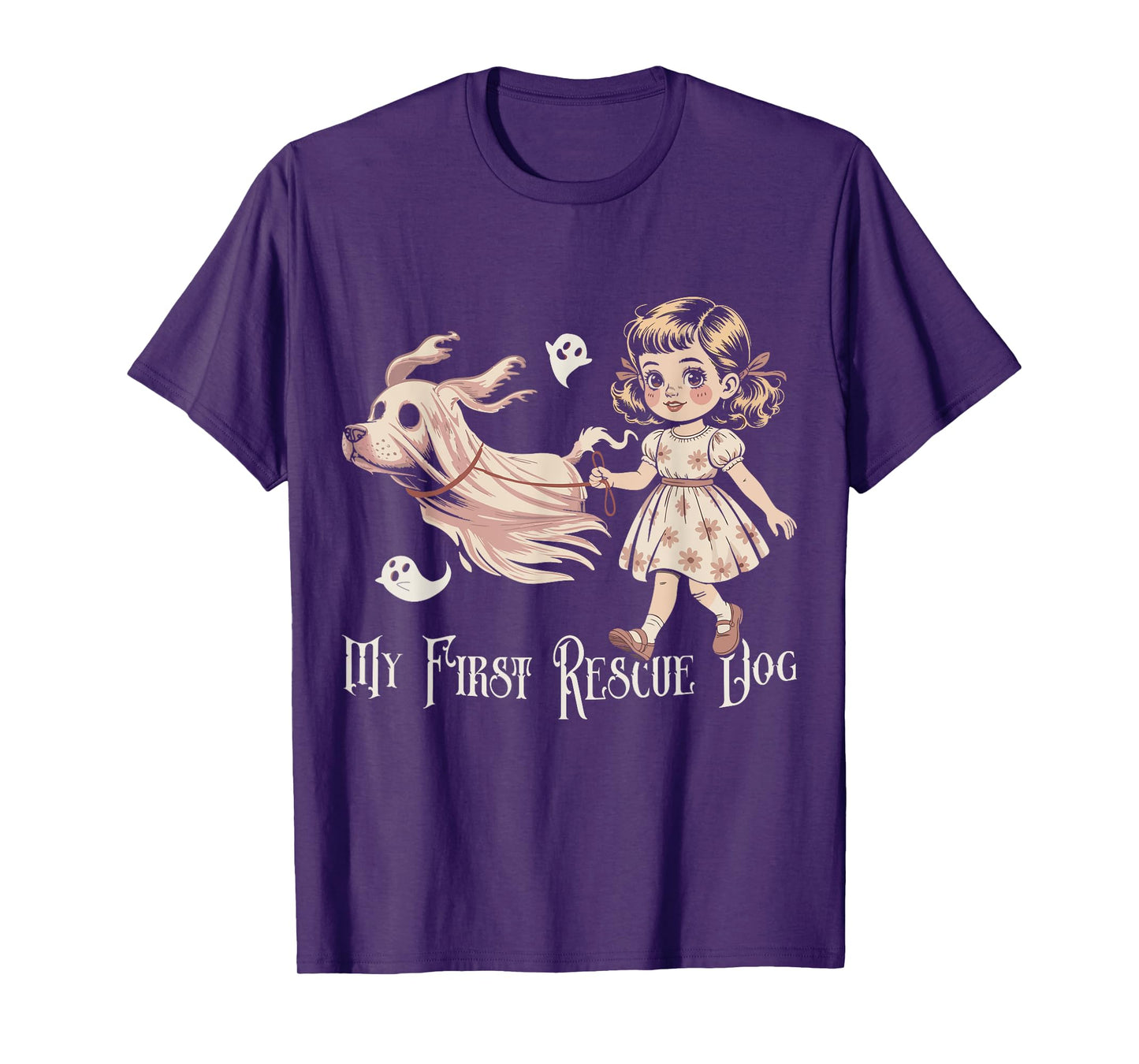 My First Rescue Dog Halloween Creepy Zombie Skeleton Ghost T-Shirt