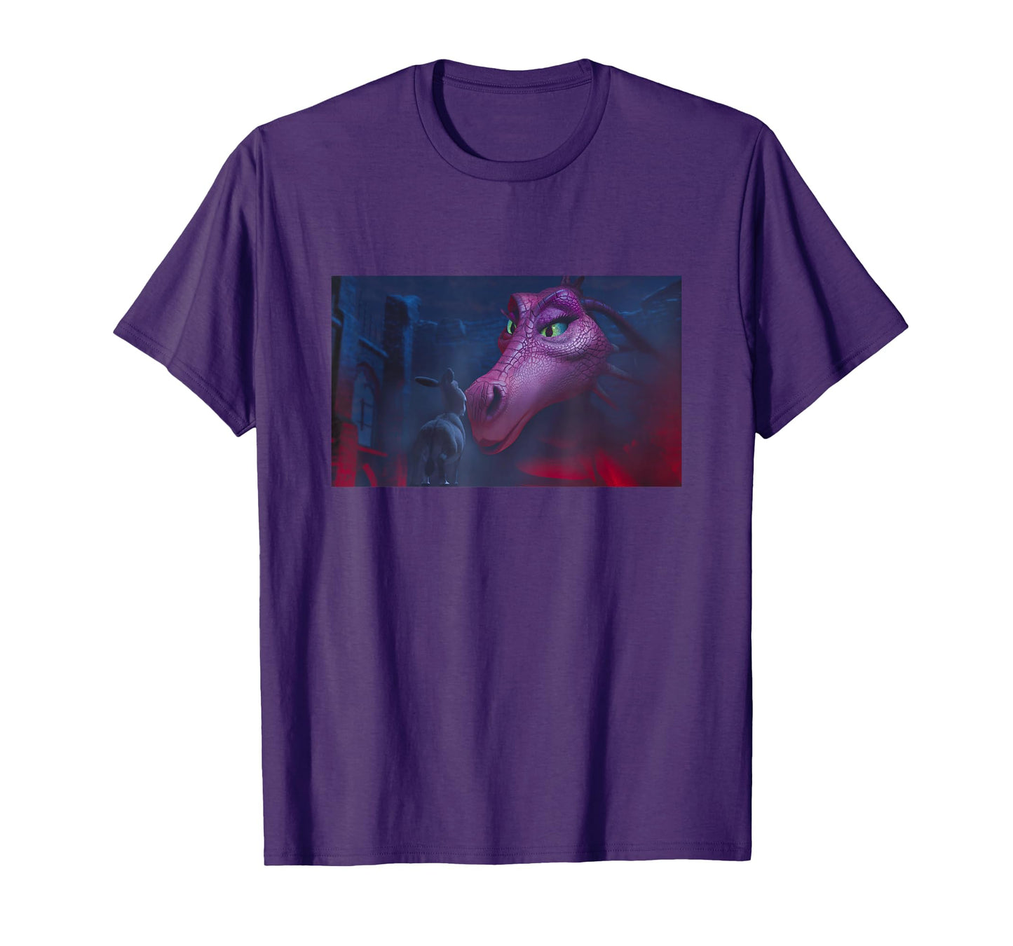 Shrek Iconic Donkey & Dragon In Love Scene Big Chest Poster T-Shirt