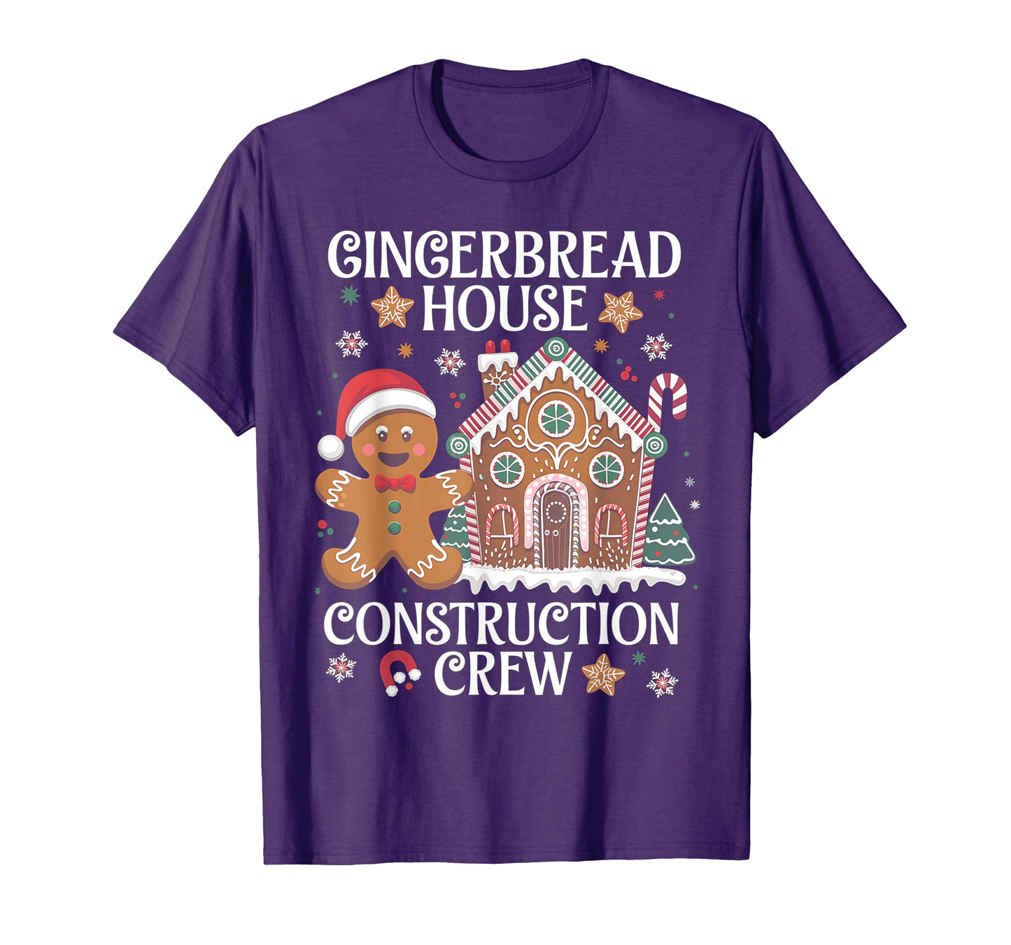 Gingerbread House Construction Crew Decorating Baking Xmas T-Shirt