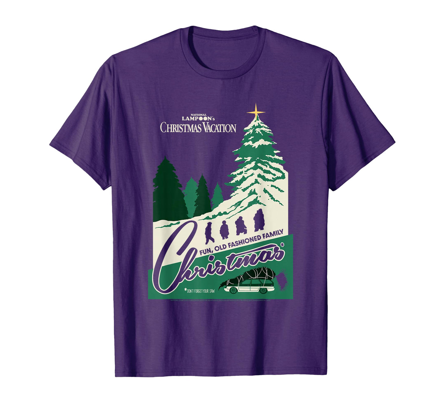 Christmas Vacation Fun Old Fashioned Postcard Holiday Movie T-Shirt