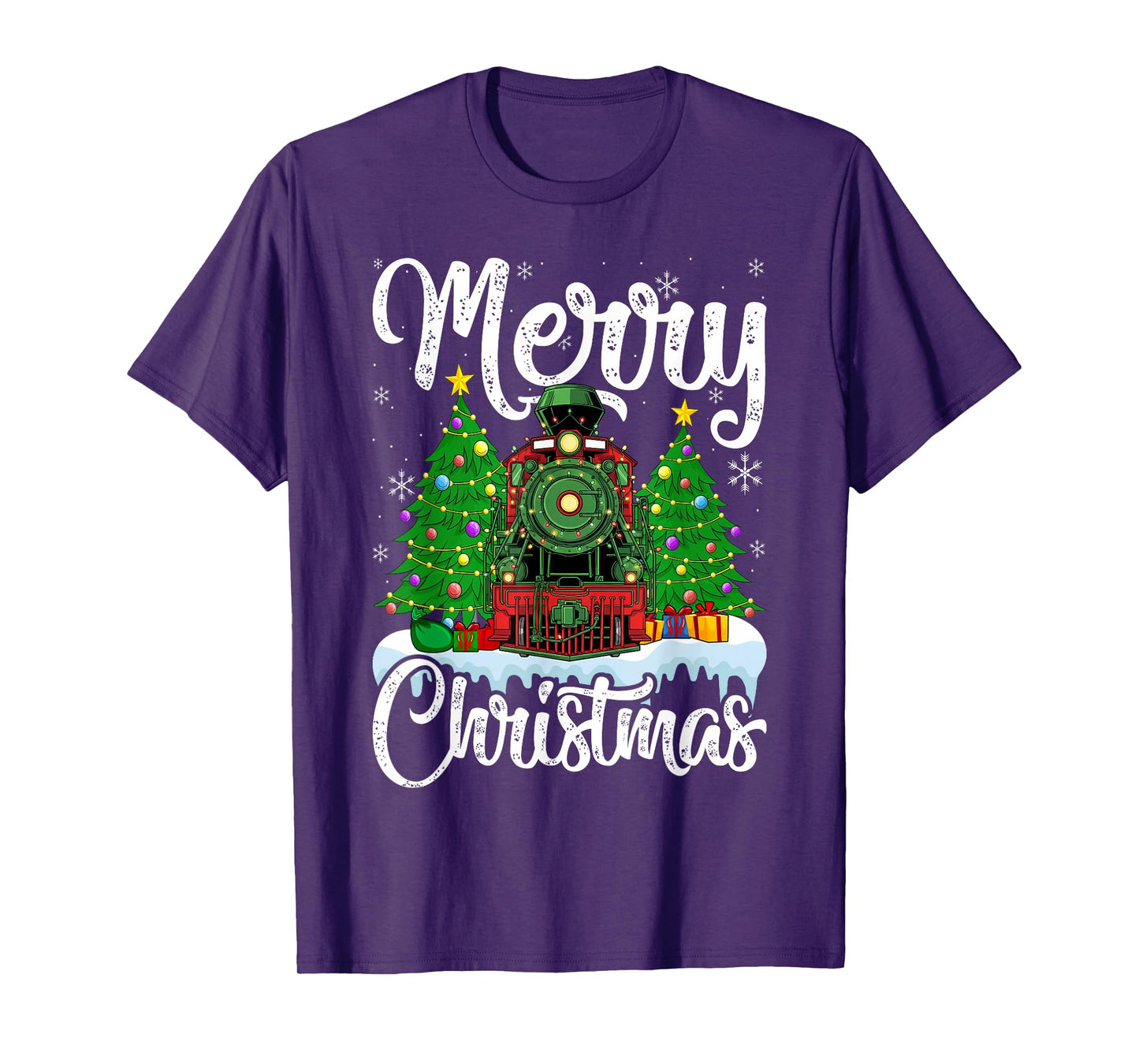 Funny Lover Xmas Lighting Santa Train Christmas T-Shirt