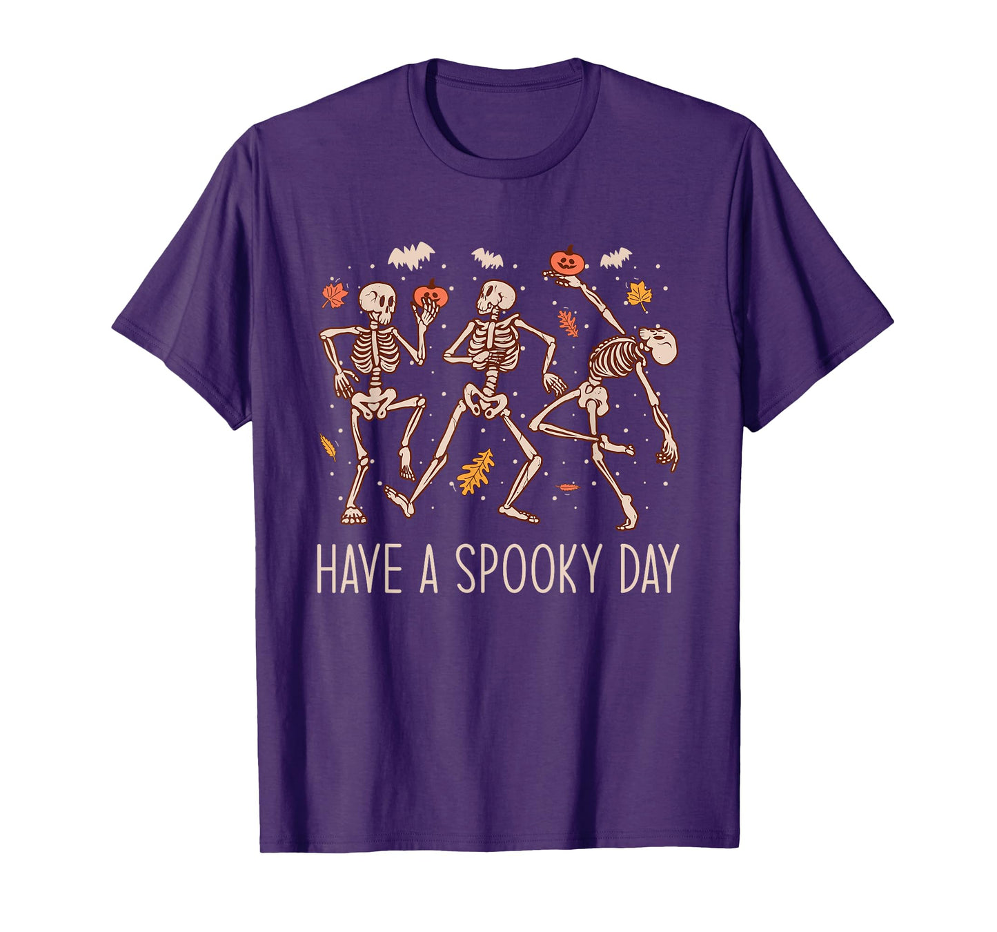Halloween Dancing Skeletons Have a Spooky Day Fun Retro Joy T-Shirt