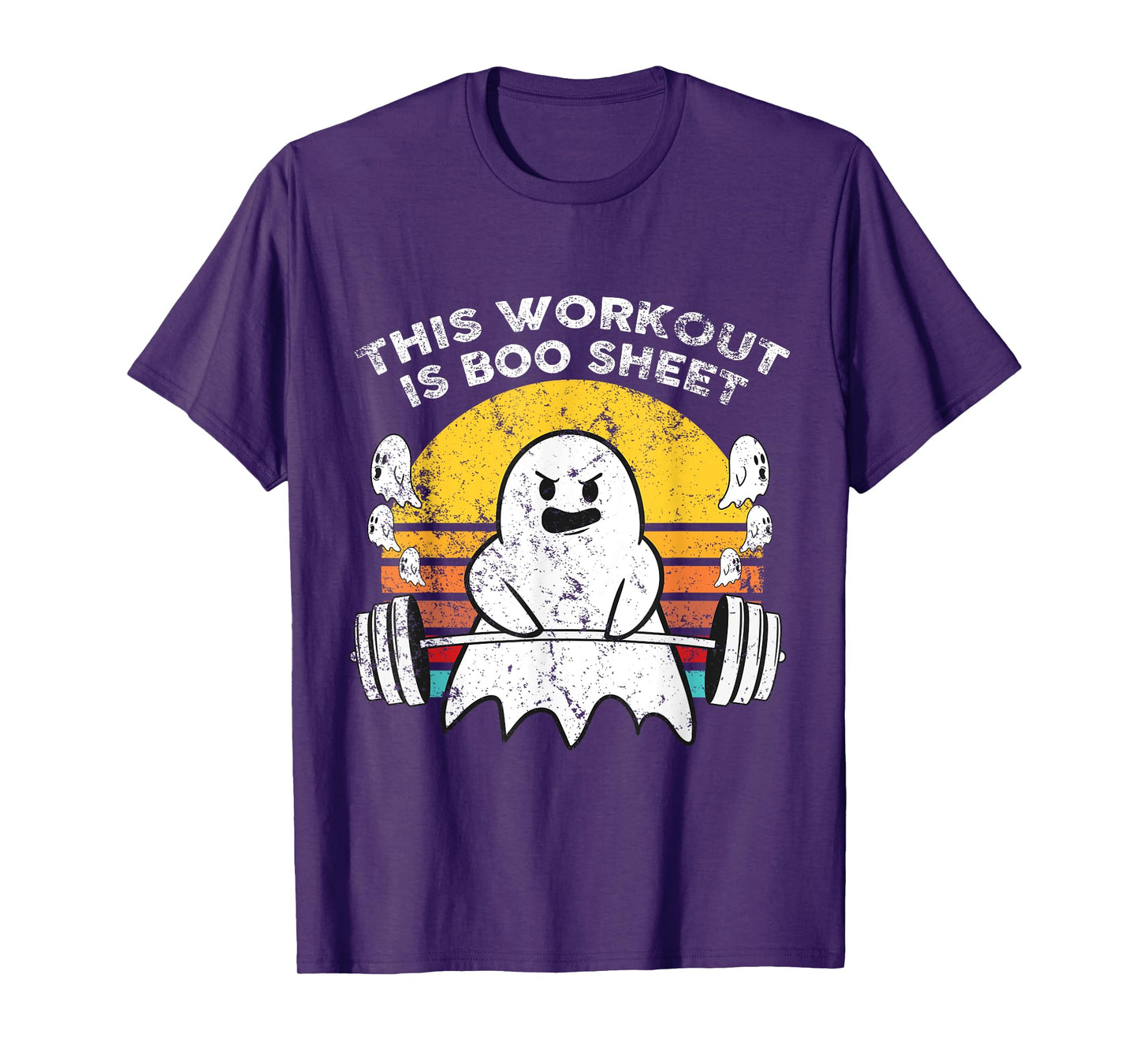 Funny This Workout Is Boo Sheet Halloween Ghost Exercise Gym T-Shirt