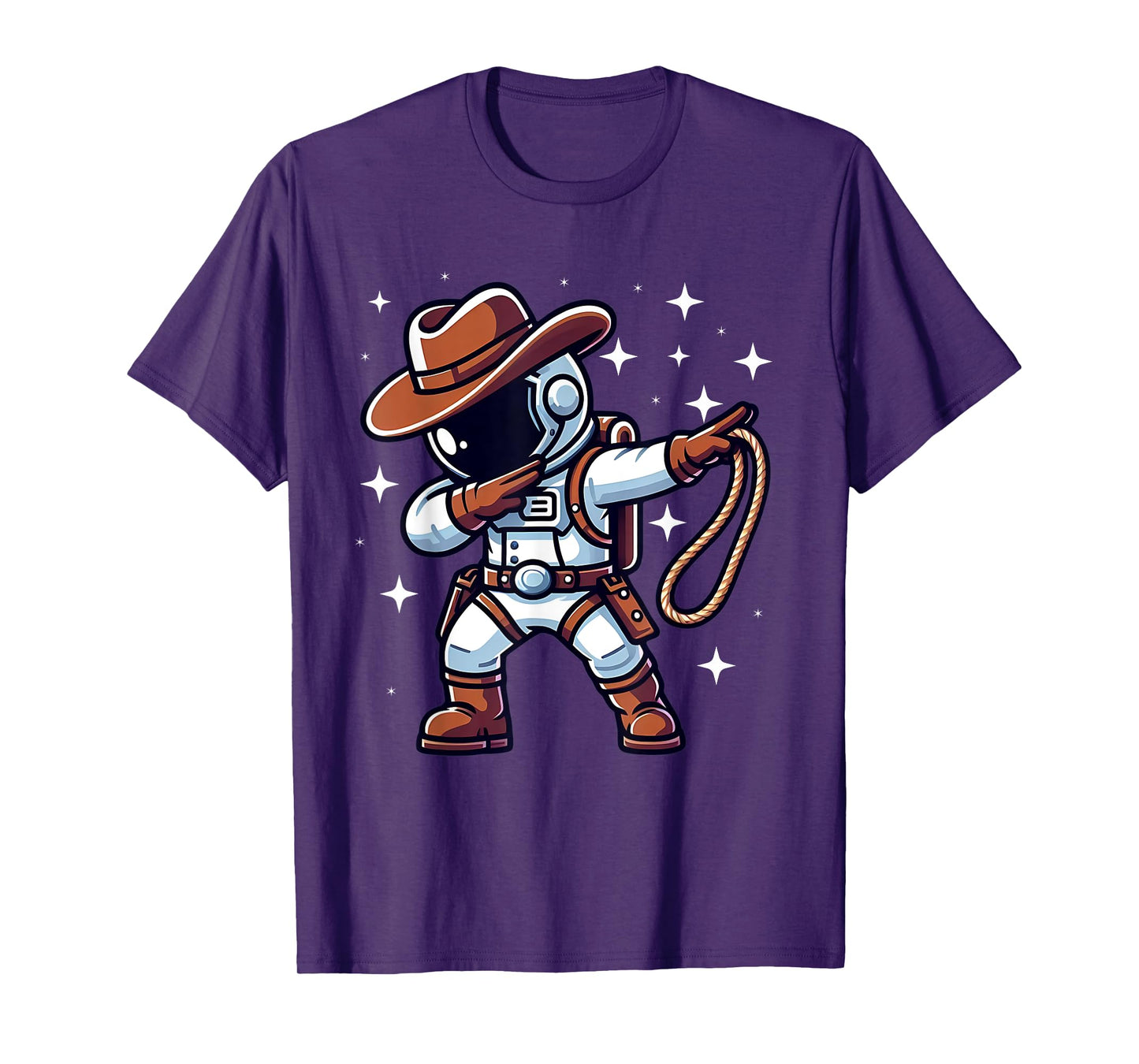 Dabbing Astronaut Cowboy Space Halloween Costume Men Kids T-Shirt