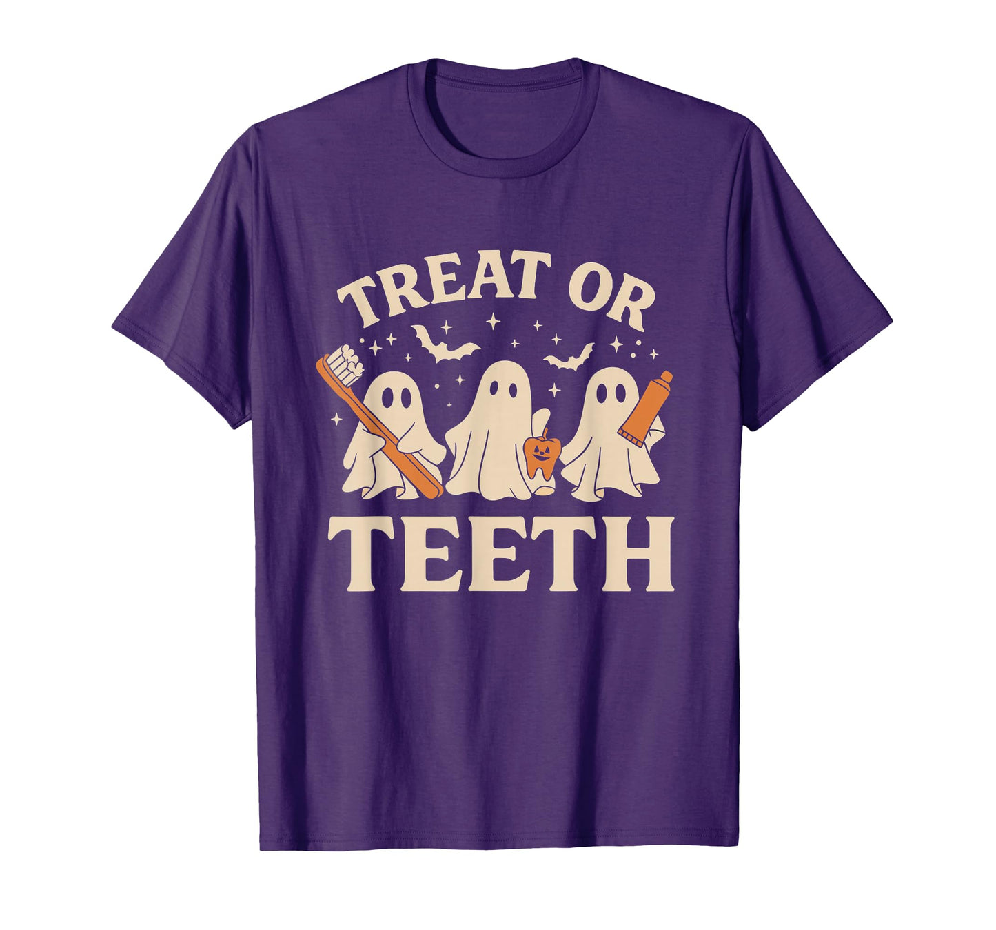 Trick Or Teeth Funny Dental Halloween Dentist Crew Costume T-Shirt