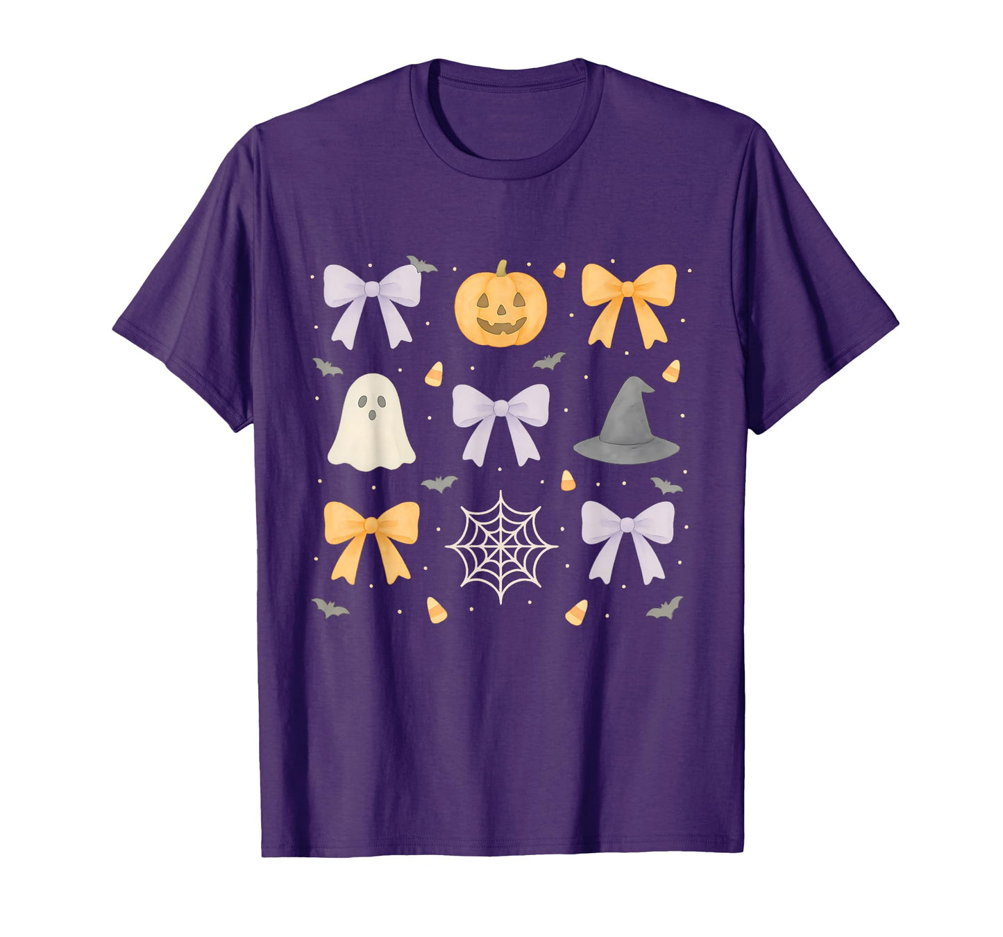 Halloween Spooky Coquette Bows: Ghost, Pumpkin, Witch, Bats T-Shirt