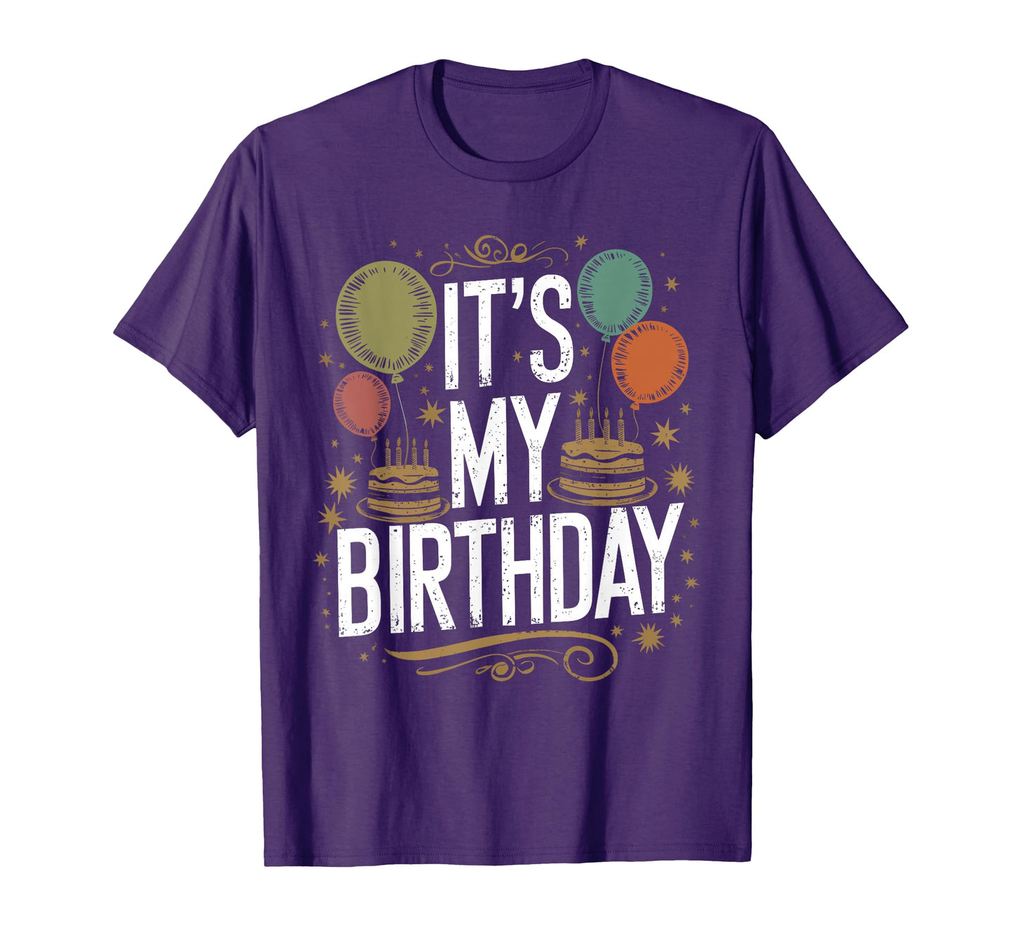 Distressed It's My Birthday Vintage Men Women Kids B-day T-Shirt