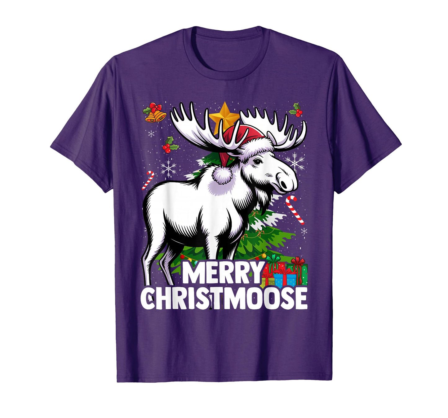 Santa Merry Christmoose: Funny Christmas Moose Pajama T-Shirt